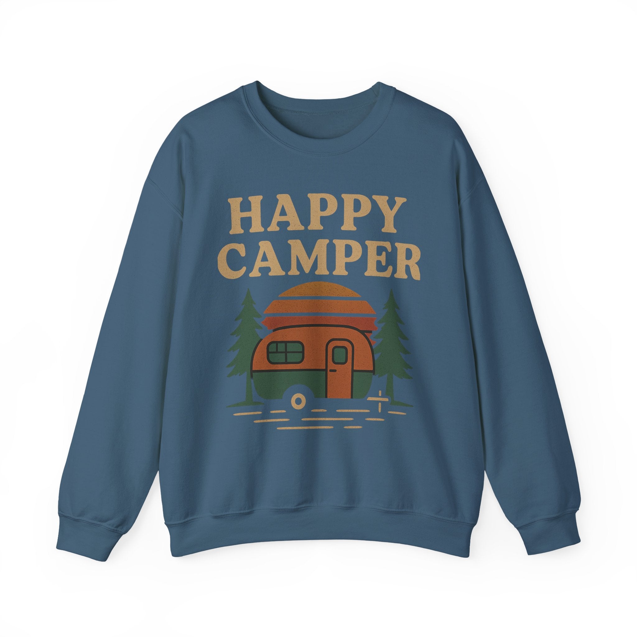 Gift For Campers Happy Camper Sweatshirt, Cozy Outdoor Crewneck, Perfect Gift for Campers, Adventure Apparel, Camping Lovers' Sweatshirt