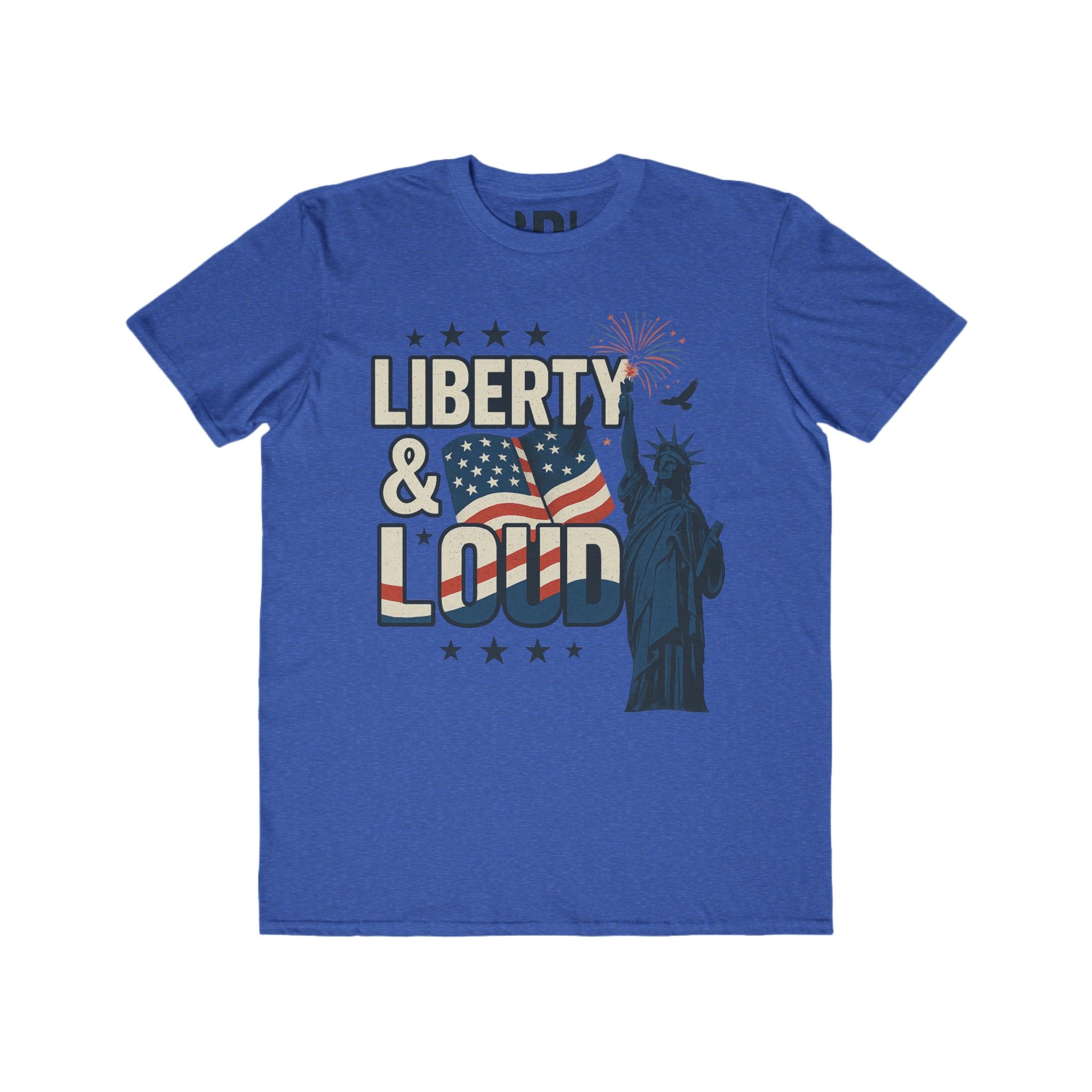 4th of July T-Shirt Liberty & Loud Patriotic USA Tee Independence Day Gift Shirt American Flag Top Fireworks 4th of July Present Gift