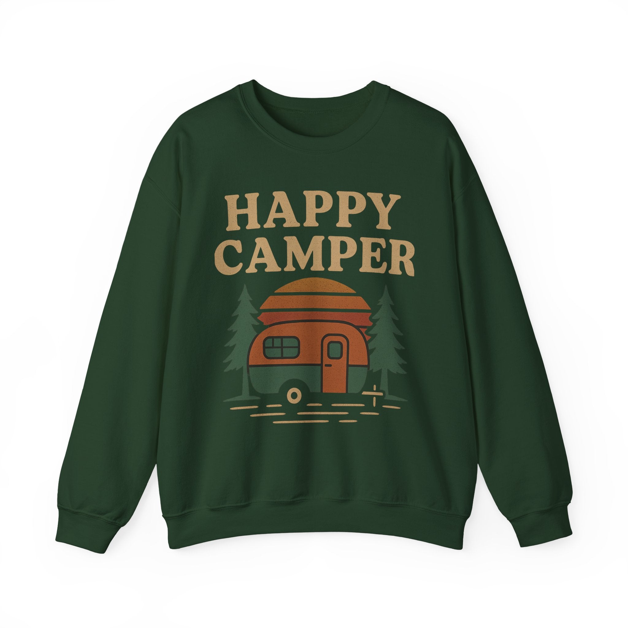 Gift For Campers Happy Camper Sweatshirt, Cozy Outdoor Crewneck, Perfect Gift for Campers, Adventure Apparel, Camping Lovers' Sweatshirt
