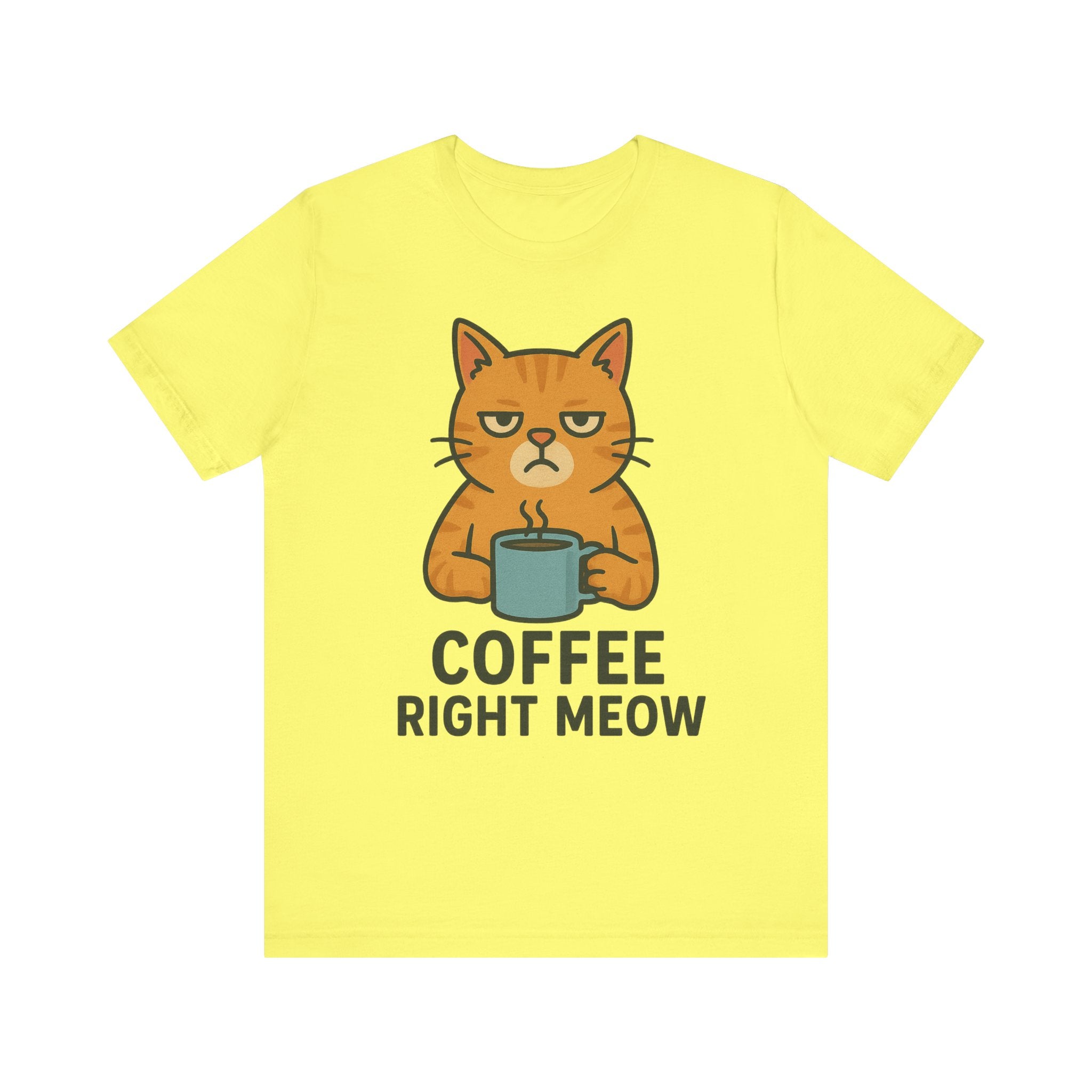 Cat Lover Funny Coffee Unisex Tee, Gift for Her, Cat Print Shirt, Short Sleeve Shirt, Funny Cat Tee