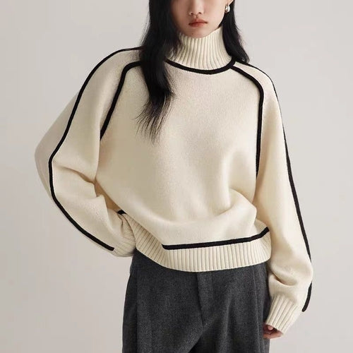 Autumn And Winter Half Turtleneck Three-dimensional Casual Loose