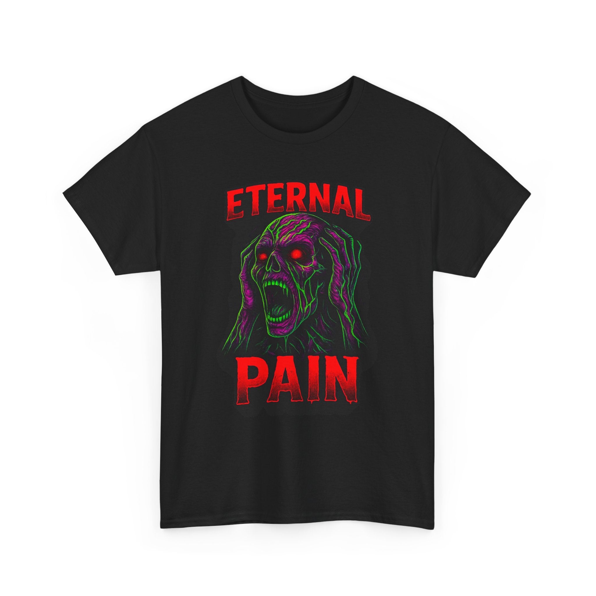 Eternal Pain Graphic Tee - Unisex Heavy Cotton Shirt for Horror Fans, Streetwear, Unique Gift, Halloween Outfit, Edgy Style