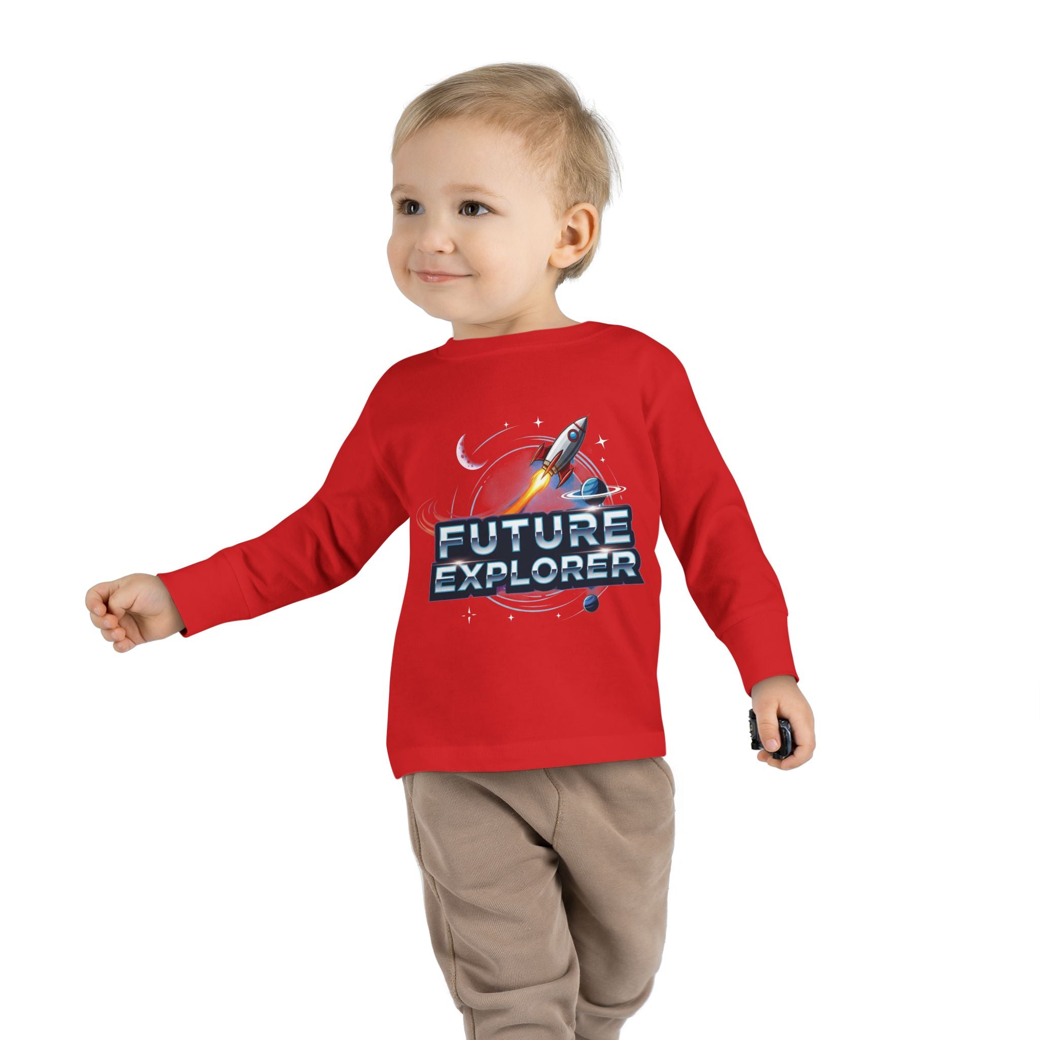 Toddler Long Sleeve Tee - Future Explorer Graphic, Kids Space Shirt, Birthday Gift for Toddlers, Boys and Girls, Adventure Tee, [...]