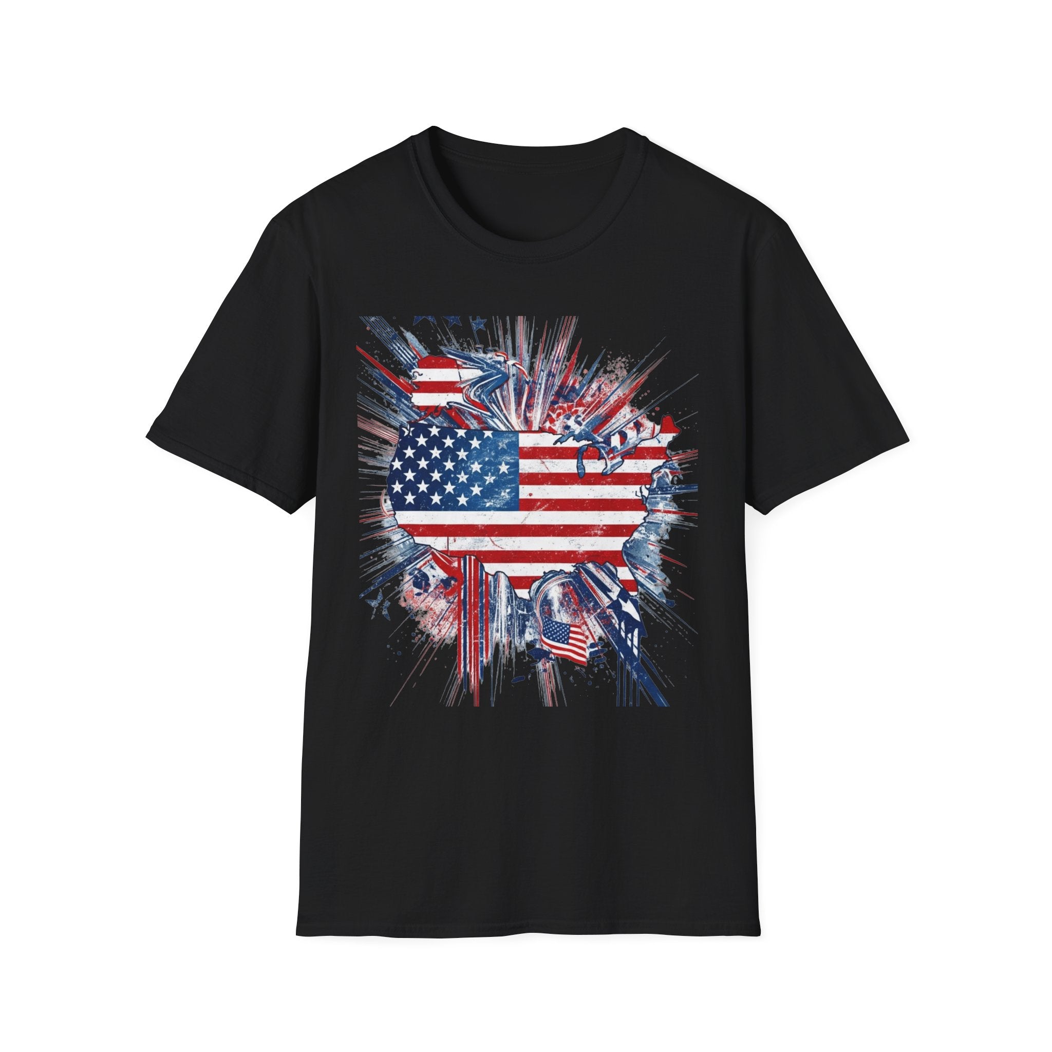 Patriotic Unisex T-Shirt with USA Flag Design, American Pride Tee, Independence Day Shirt, Casual Wear, Gift for Veterans