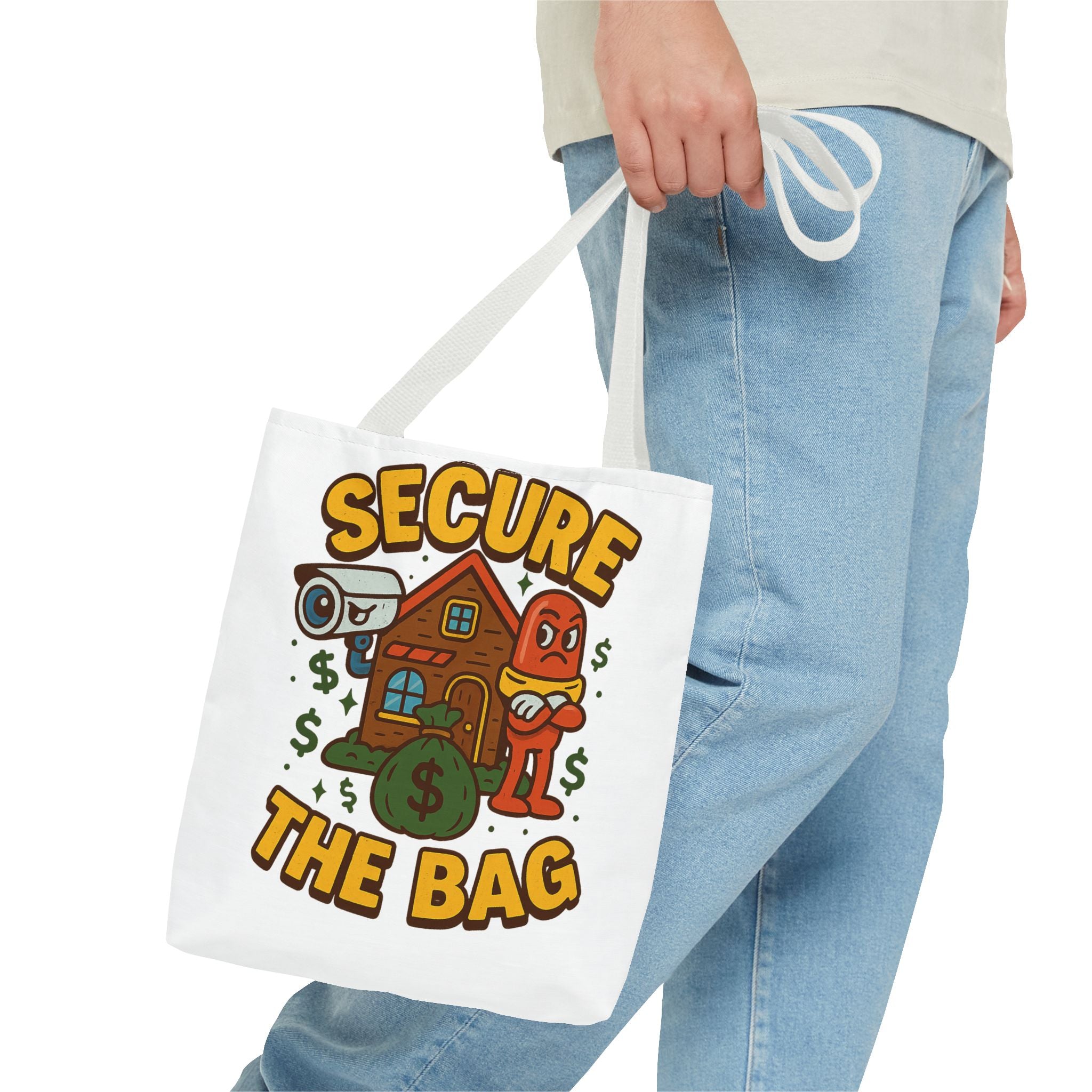 Secure the Bag Tote Bag - Fun & Quirky AOP Design, Perfect for Shopping, Beach Days, Gym, Gift for Friends, Trendy Accessory