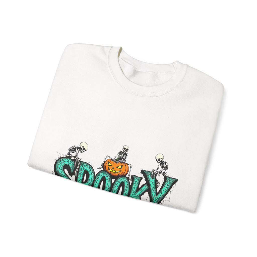 Spooky halloween sweatshirt unisex cozy crewneck fall scary ghost skeleton top