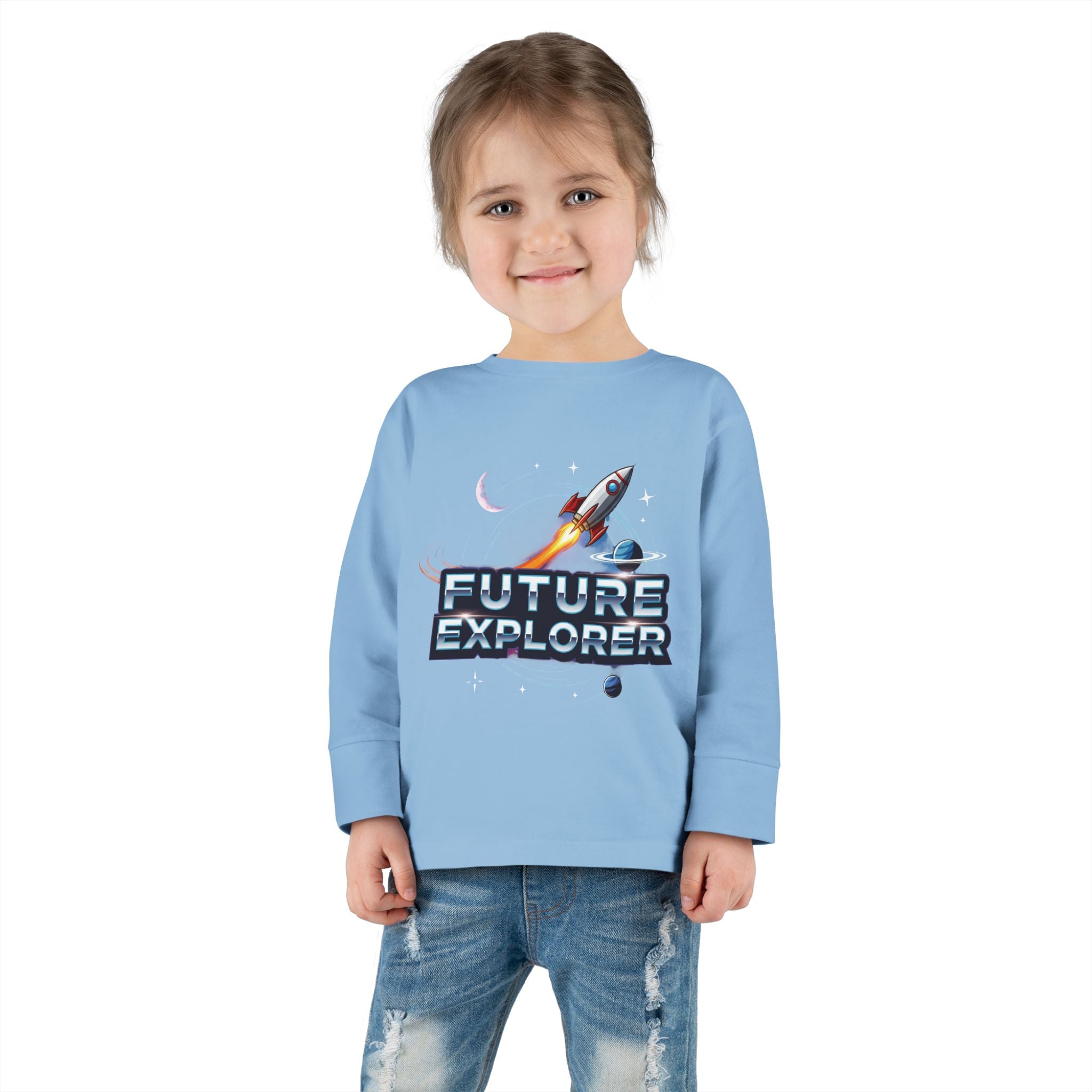 Toddler Long Sleeve Tee - Future Explorer Graphic, Kids Space Shirt, Birthday Gift for Toddlers, Boys and Girls, Adventure Tee, [...]