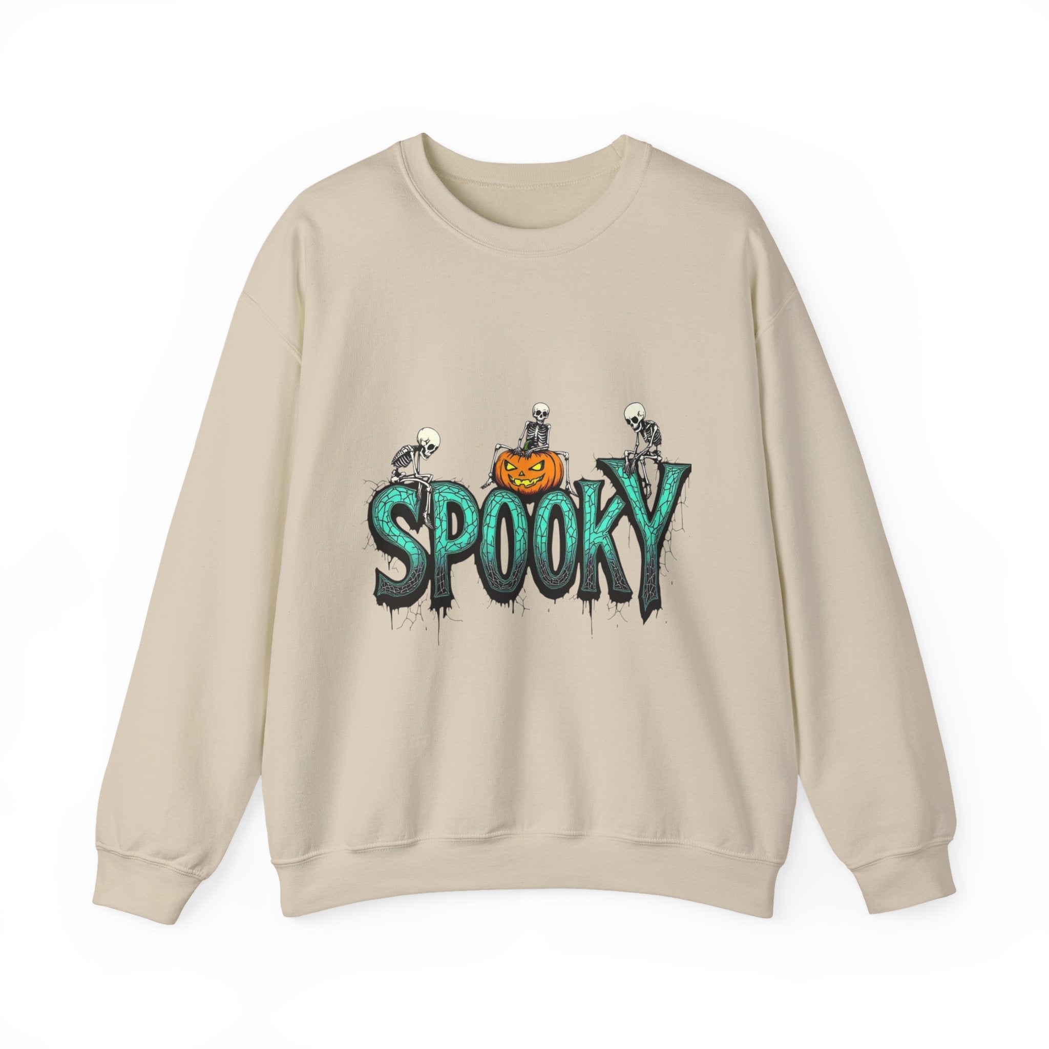 Spooky halloween sweatshirt unisex cozy crewneck fall scary ghost skeleton top
