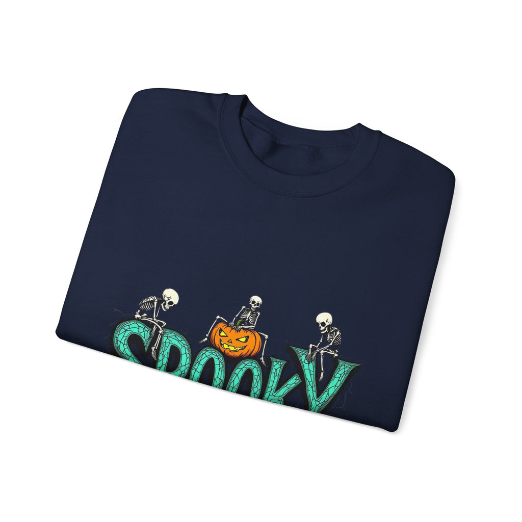 Spooky halloween sweatshirt unisex cozy crewneck fall scary ghost skeleton top
