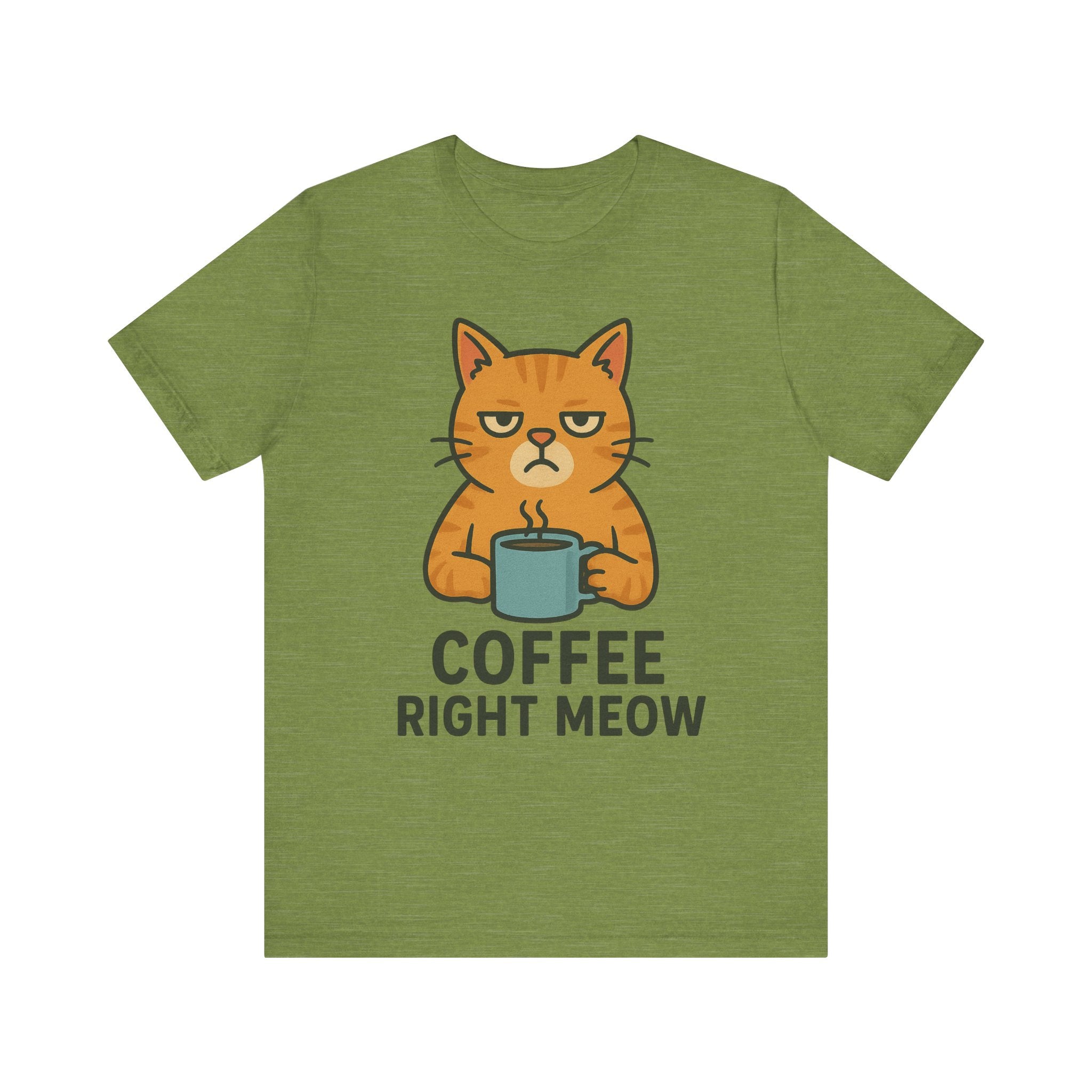 Cat Lover Funny Coffee Unisex Tee, Gift for Her, Cat Print Shirt, Short Sleeve Shirt, Funny Cat Tee