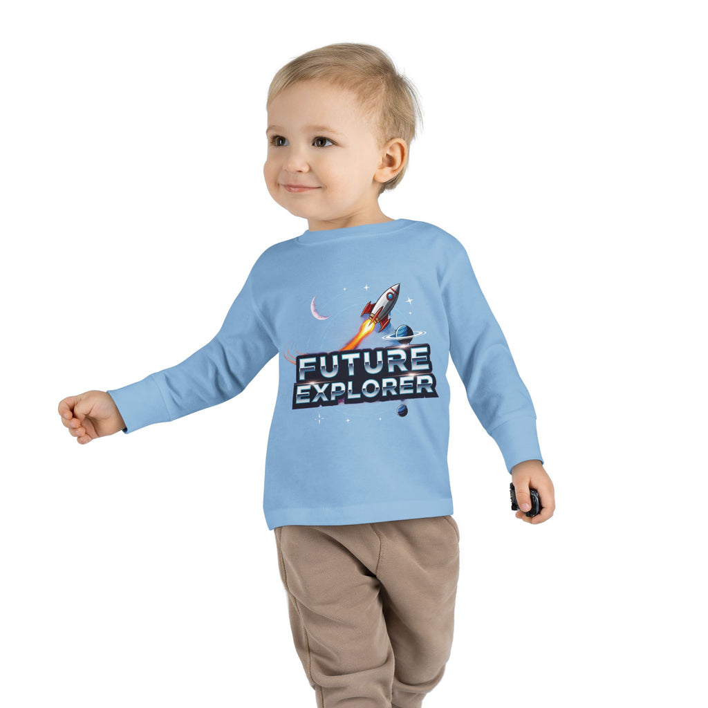 Toddler Long Sleeve Tee - Future Explorer Graphic, Kids Space Shirt, Birthday Gift for Toddlers, Boys and Girls, Adventure Tee, [...]