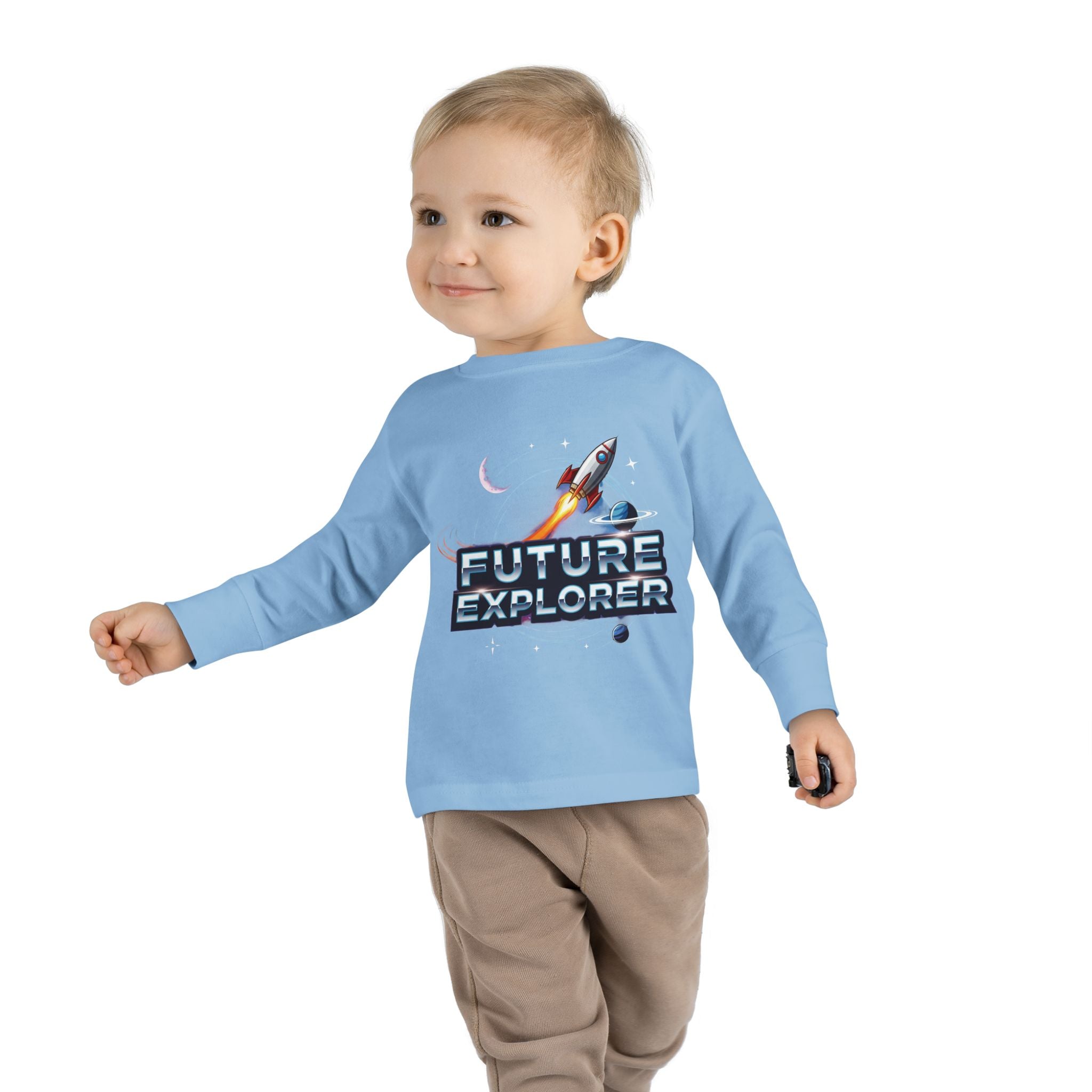 Toddler Long Sleeve Tee - Future Explorer Graphic, Kids Space Shirt, Birthday Gift for Toddlers, Boys and Girls, Adventure Tee, [...]