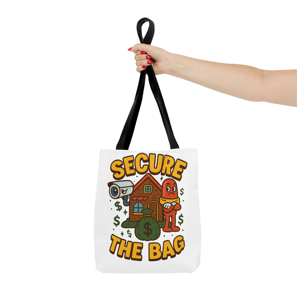 Secure the Bag Tote Bag - Fun & Quirky AOP Design, Perfect for Shopping, Beach Days, Gym, Gift for Friends, Trendy Accessory