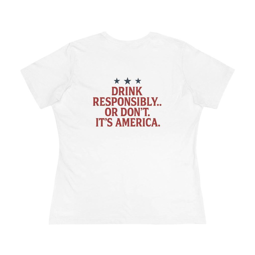 Patriotic Cotton Tee - Red, White and Brew, 4th of July Shirt, Funny Independence Day Tee, Summer Party Top, Casual Graphic Tee