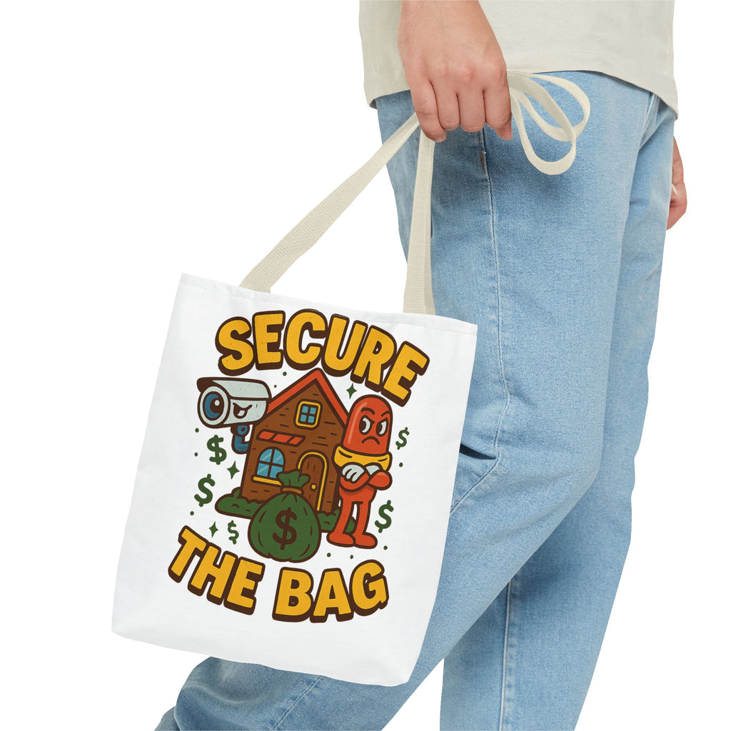 Secure the Bag Tote Bag - Fun & Quirky AOP Design, Perfect for Shopping, Beach Days, Gym, Gift for Friends, Trendy Accessory
