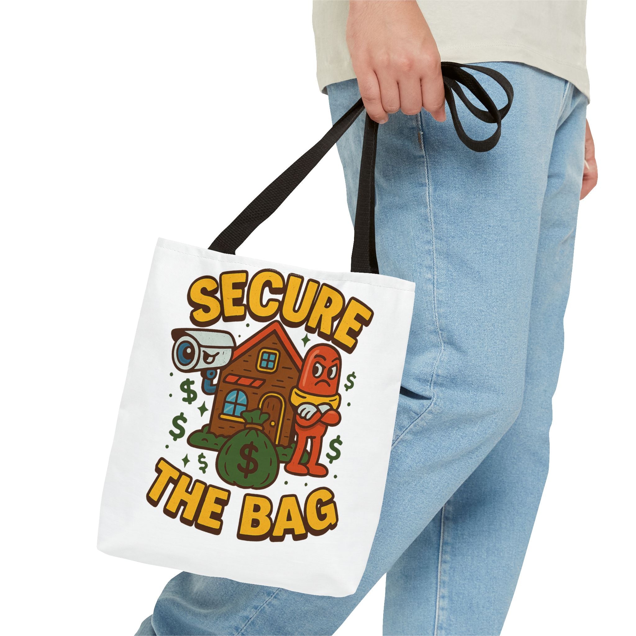 Secure the Bag Tote Bag - Fun & Quirky AOP Design, Perfect for Shopping, Beach Days, Gym, Gift for Friends, Trendy Accessory