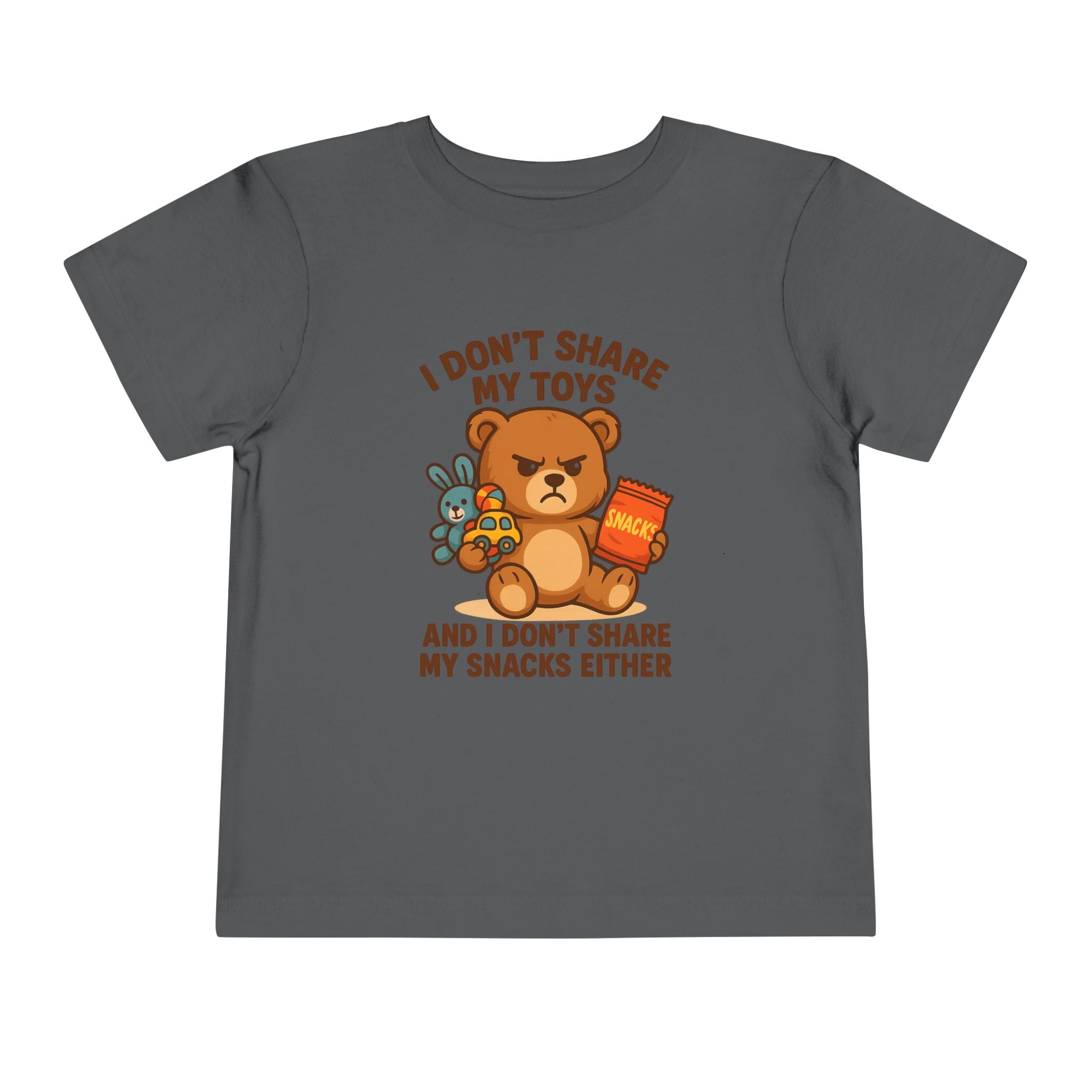 Playful Toddler Tee: I Don't Share My Toys and Snacks, Kids Graphic T-Shirt, Gift for Toddlers, Fun Casual Wear, Birthday Party Outfit