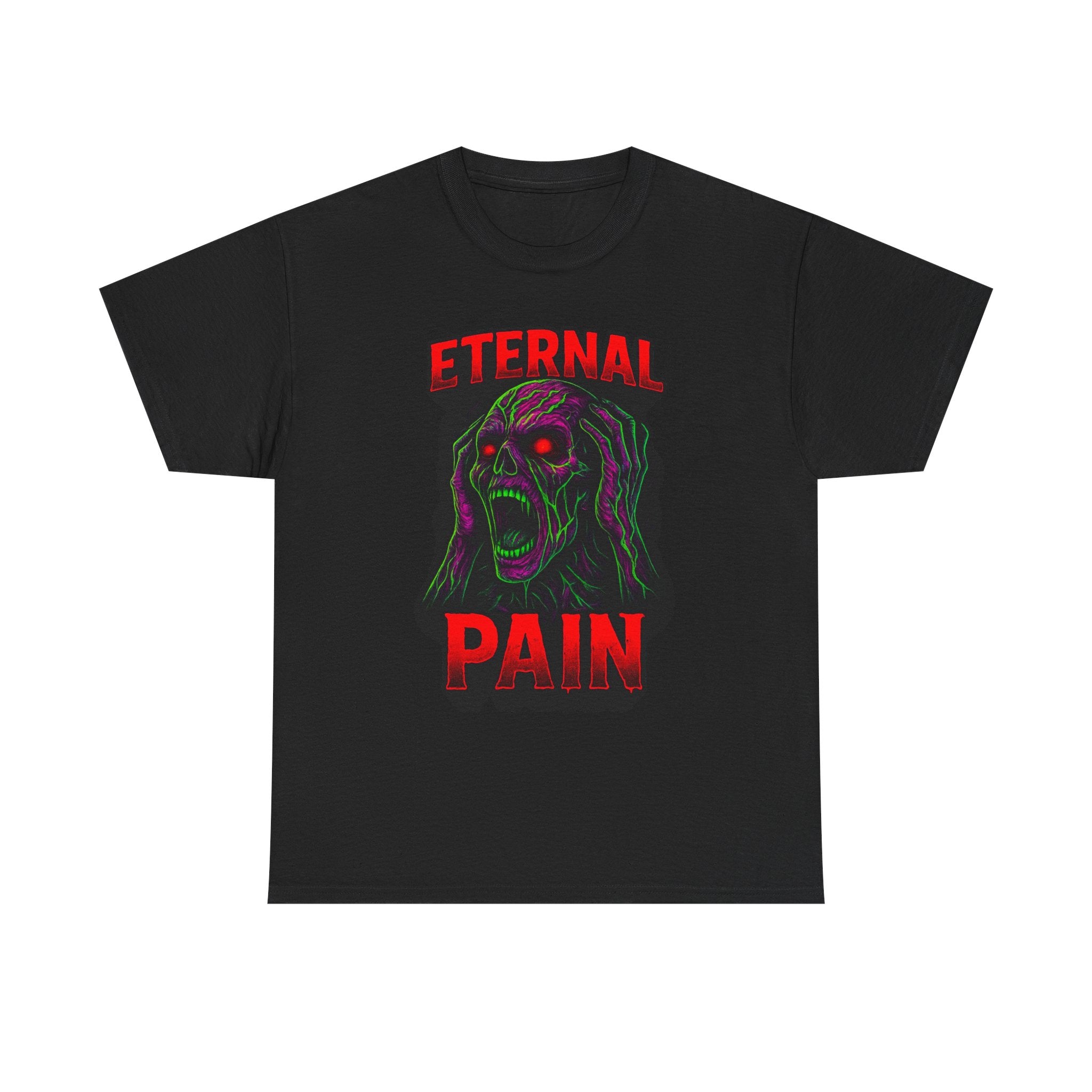 Eternal Pain Graphic Tee - Unisex Heavy Cotton Shirt for Horror Fans, Streetwear, Unique Gift, Halloween Outfit, Edgy Style