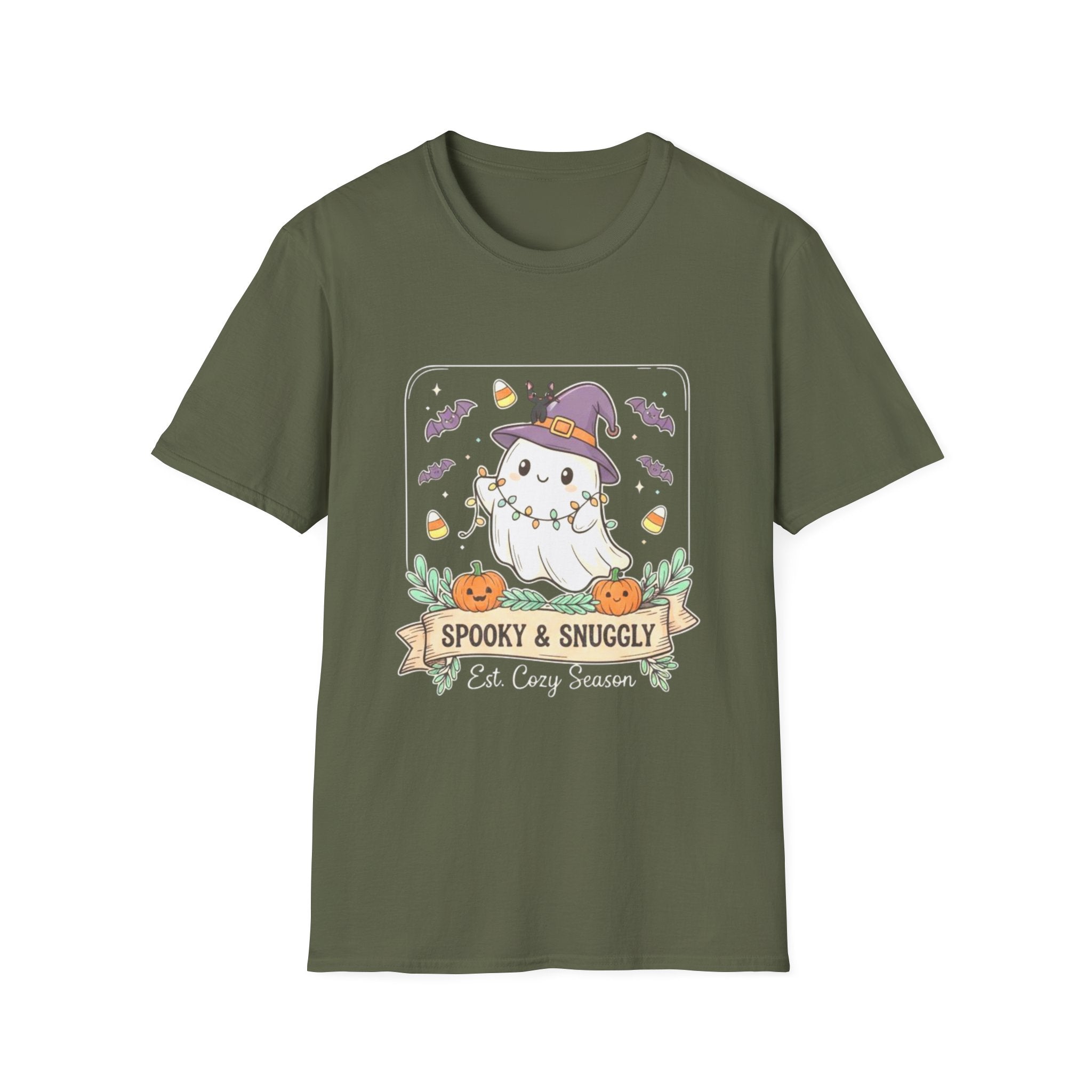 Spooky Halloween T-Shirt, Cute Ghost Graphic Tee, Unisex Cotton Fall Party Outfit Gift, Scary Halloween Shirt, Halloween Costume Top, Funny