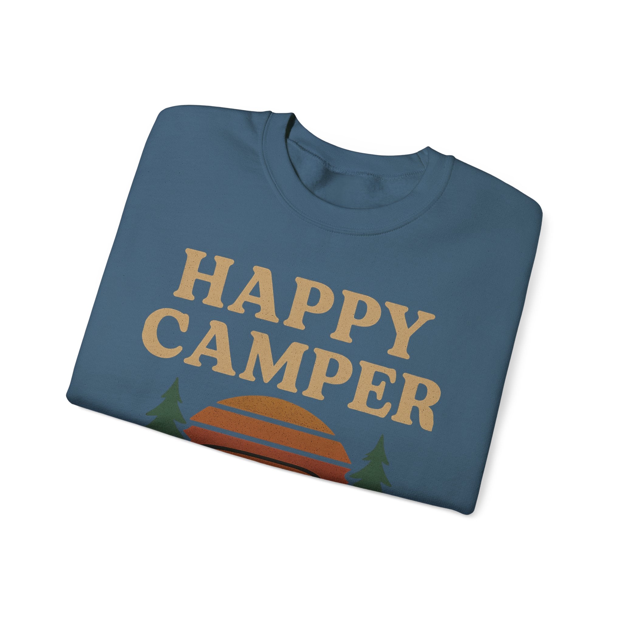 Gift For Campers Happy Camper Sweatshirt, Cozy Outdoor Crewneck, Perfect Gift for Campers, Adventure Apparel, Camping Lovers' Sweatshirt