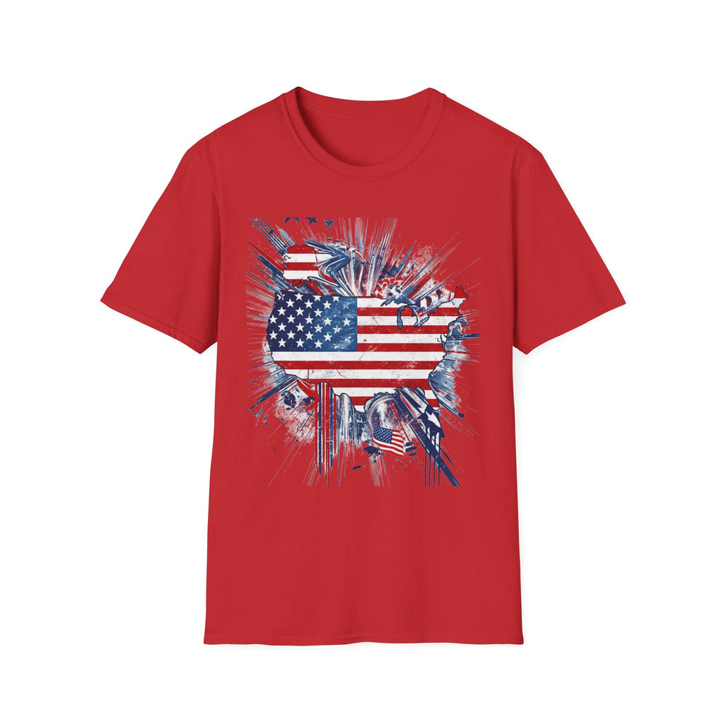 Patriotic Unisex T-Shirt with USA Flag Design, American Pride Tee, Independence Day Shirt, Casual Wear, Gift for Veterans