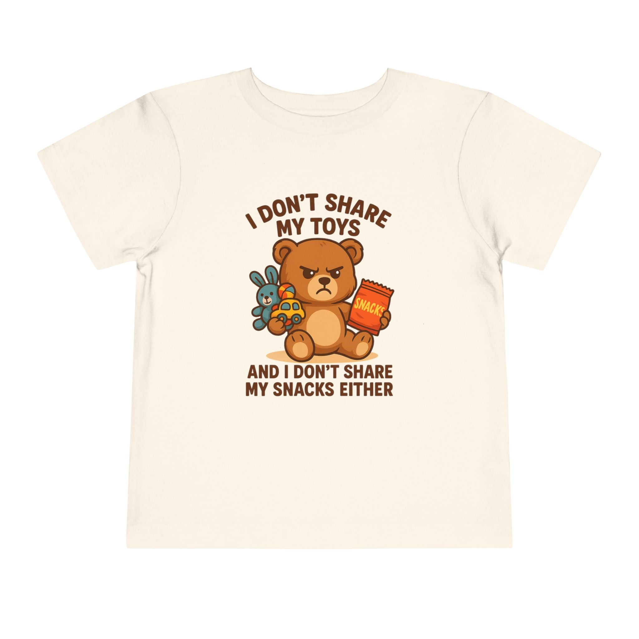 Playful Toddler Tee: I Don't Share My Toys and Snacks, Kids Graphic T-Shirt, Gift for Toddlers, Fun Casual Wear, Birthday Party Outfit