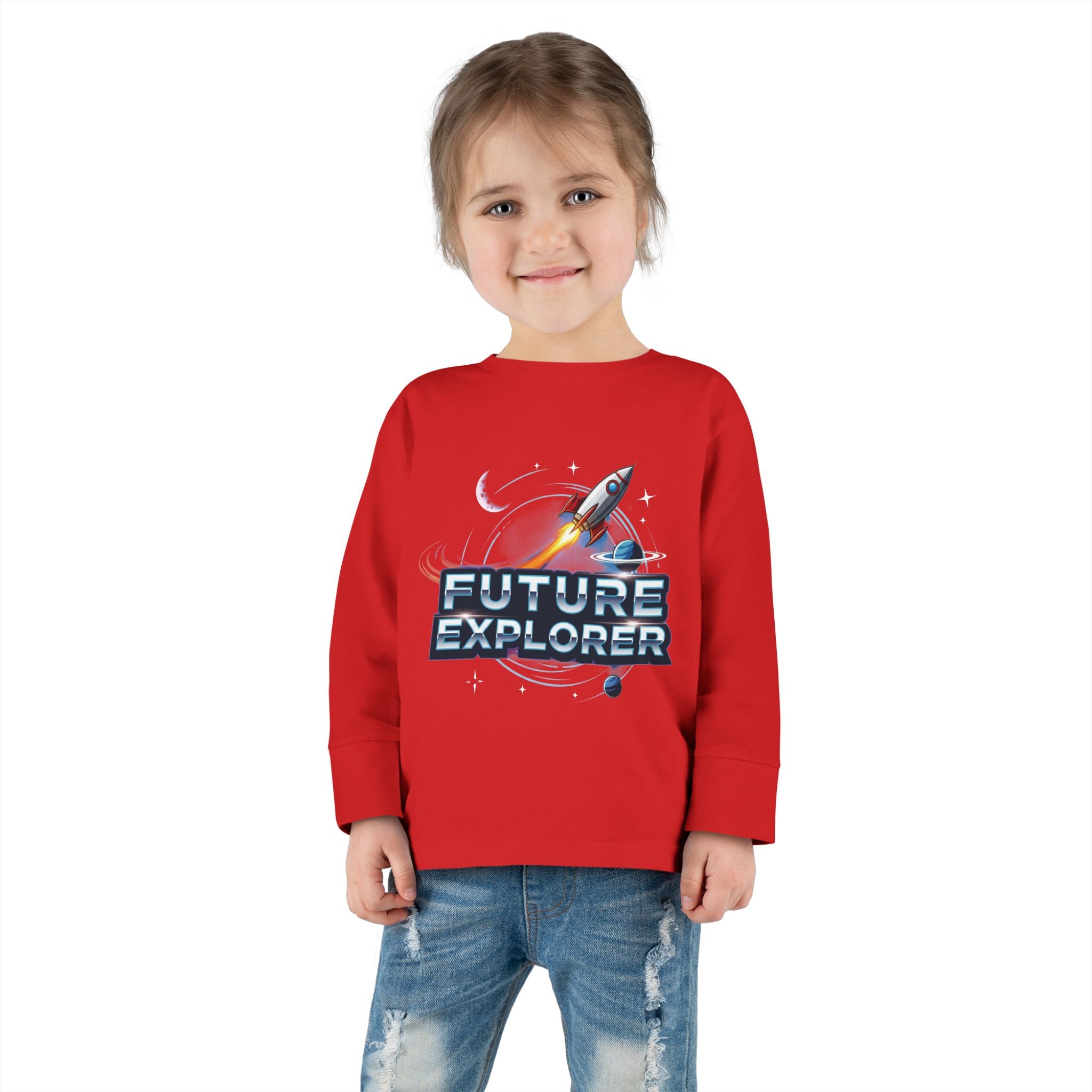 Toddler Long Sleeve Tee - Future Explorer Graphic, Kids Space Shirt, Birthday Gift for Toddlers, Boys and Girls, Adventure Tee, [...]