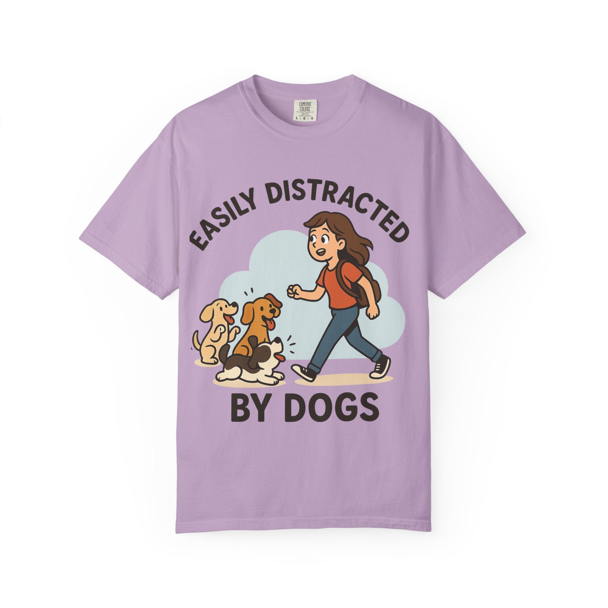 Distracted by Dogs T-Shirt, Cute Dog Lover Tee, Funny Gift for Dog Owners, Casual Wear, Pet Lover Apparel,Gift for pet Owners, Gift for Her