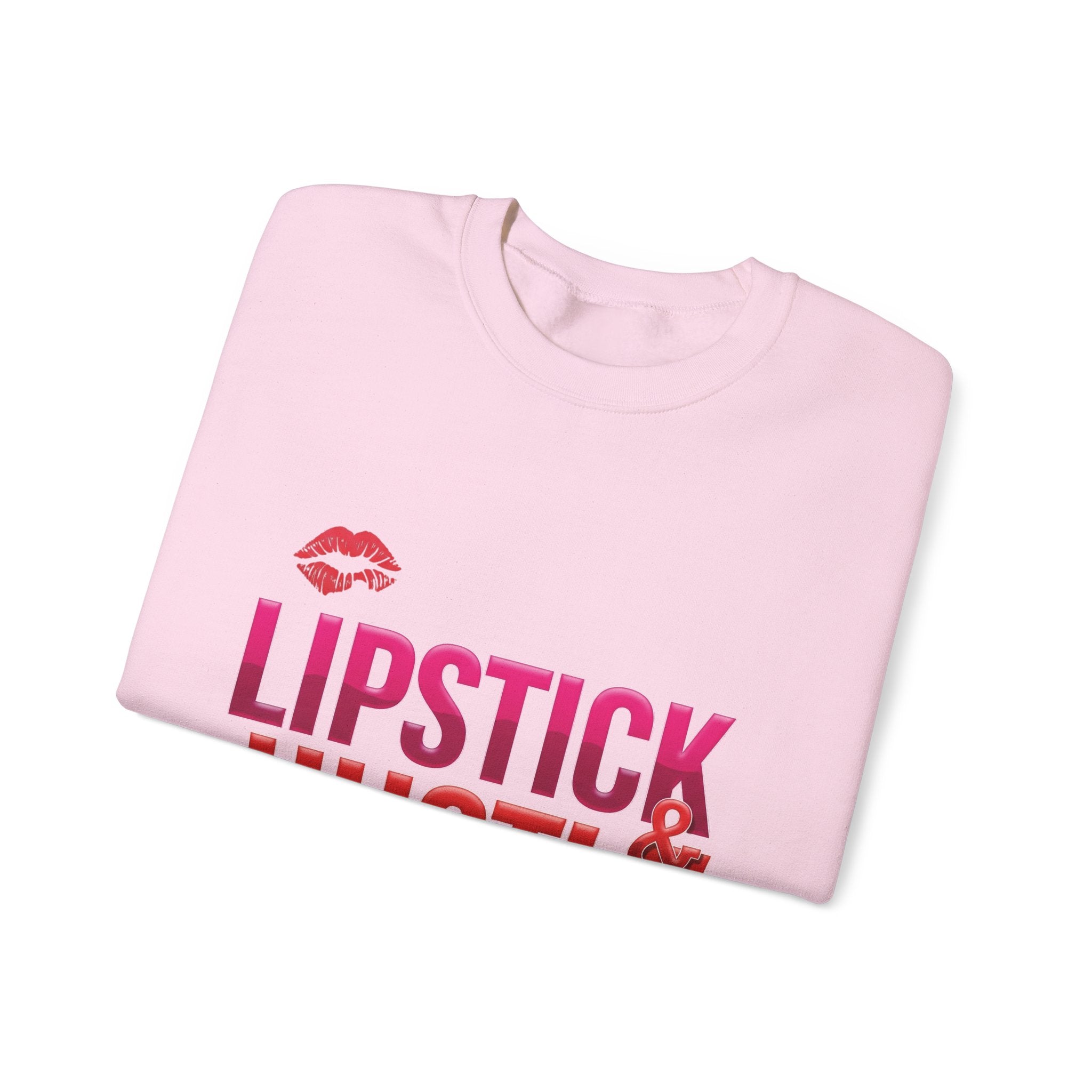 Lipstick & Hustle Crewneck Sweatshirt, Motivational Apparel, Fashion for Boss Babes, Gift for Her, Casual Chic Style
