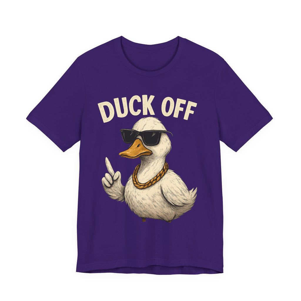 Duck Off Funny Unisex Tee, Humorous T-Shirt, Gift for Friends, Relaxed Casual Wear, Cute Duck Design, Summer Fashion