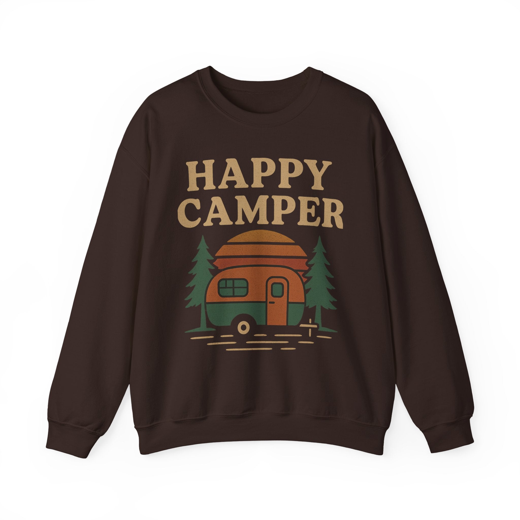 Gift For Campers Happy Camper Sweatshirt, Cozy Outdoor Crewneck, Perfect Gift for Campers, Adventure Apparel, Camping Lovers' Sweatshirt