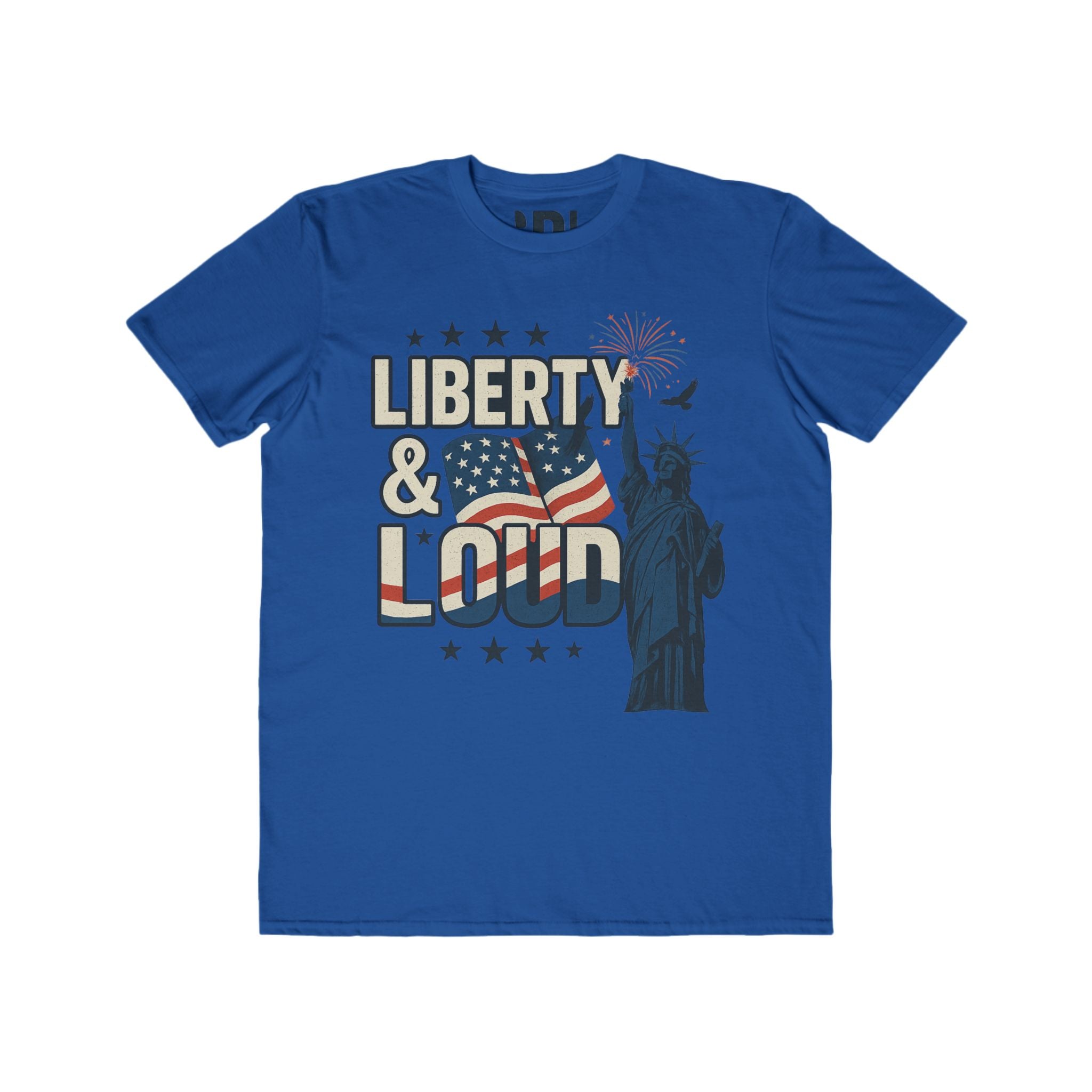 4th of July T-Shirt Liberty & Loud Patriotic USA Tee Independence Day Gift Shirt American Flag Top Fireworks 4th of July Present Gift