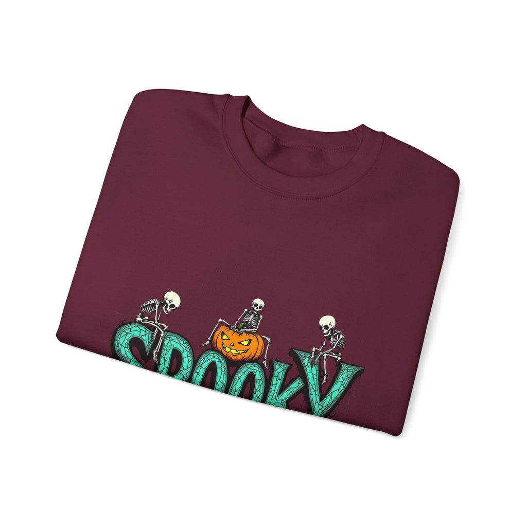 Spooky halloween sweatshirt unisex cozy crewneck fall scary ghost skeleton top