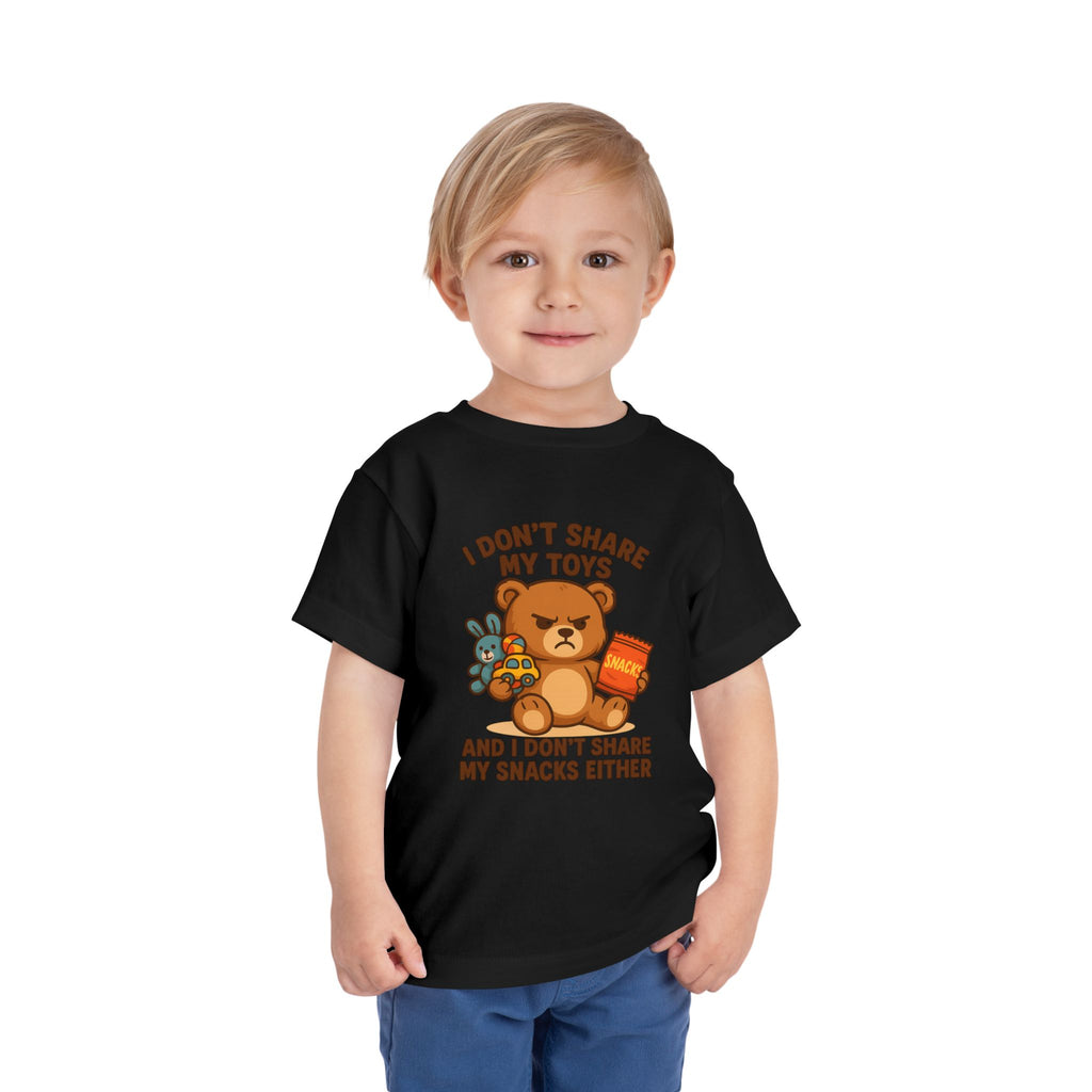 Playful Toddler Tee: I Don't Share My Toys and Snacks, Kids Graphic T-Shirt, Gift for Toddlers, Fun Casual Wear, Birthday Party Outfit