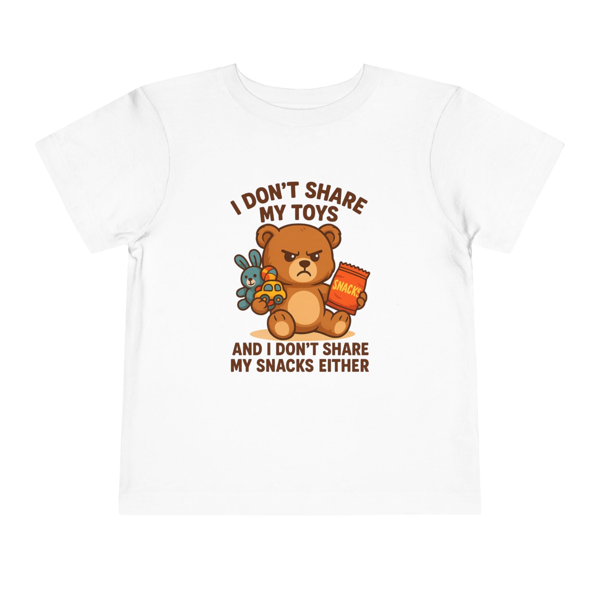 Playful Toddler Tee: I Don't Share My Toys and Snacks, Kids Graphic T-Shirt, Gift for Toddlers, Fun Casual Wear, Birthday Party Outfit
