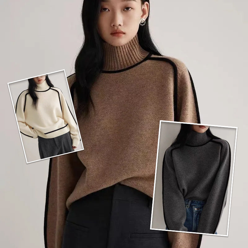 Autumn And Winter Half Turtleneck Three-dimensional Casual Loose