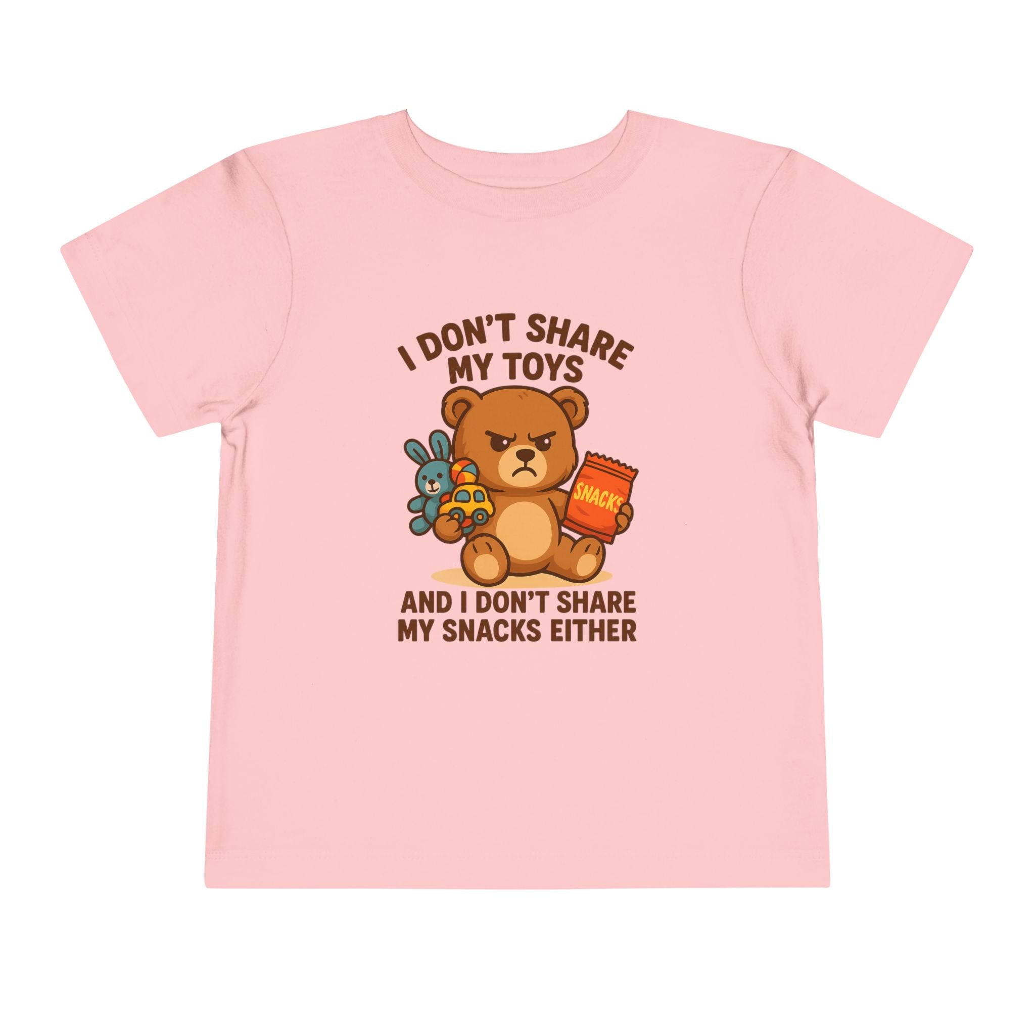 Playful Toddler Tee: I Don't Share My Toys and Snacks, Kids Graphic T-Shirt, Gift for Toddlers, Fun Casual Wear, Birthday Party Outfit
