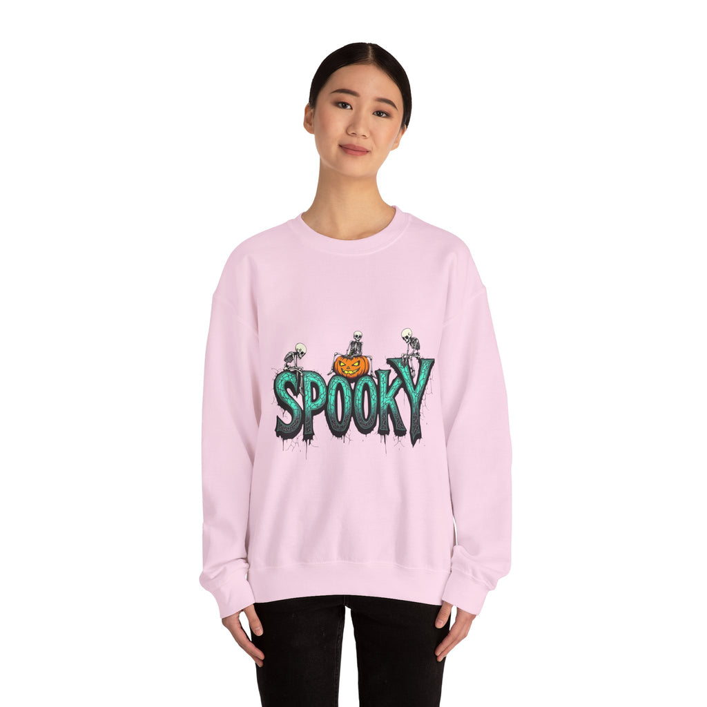 Spooky halloween sweatshirt unisex cozy crewneck fall scary ghost skeleton top
