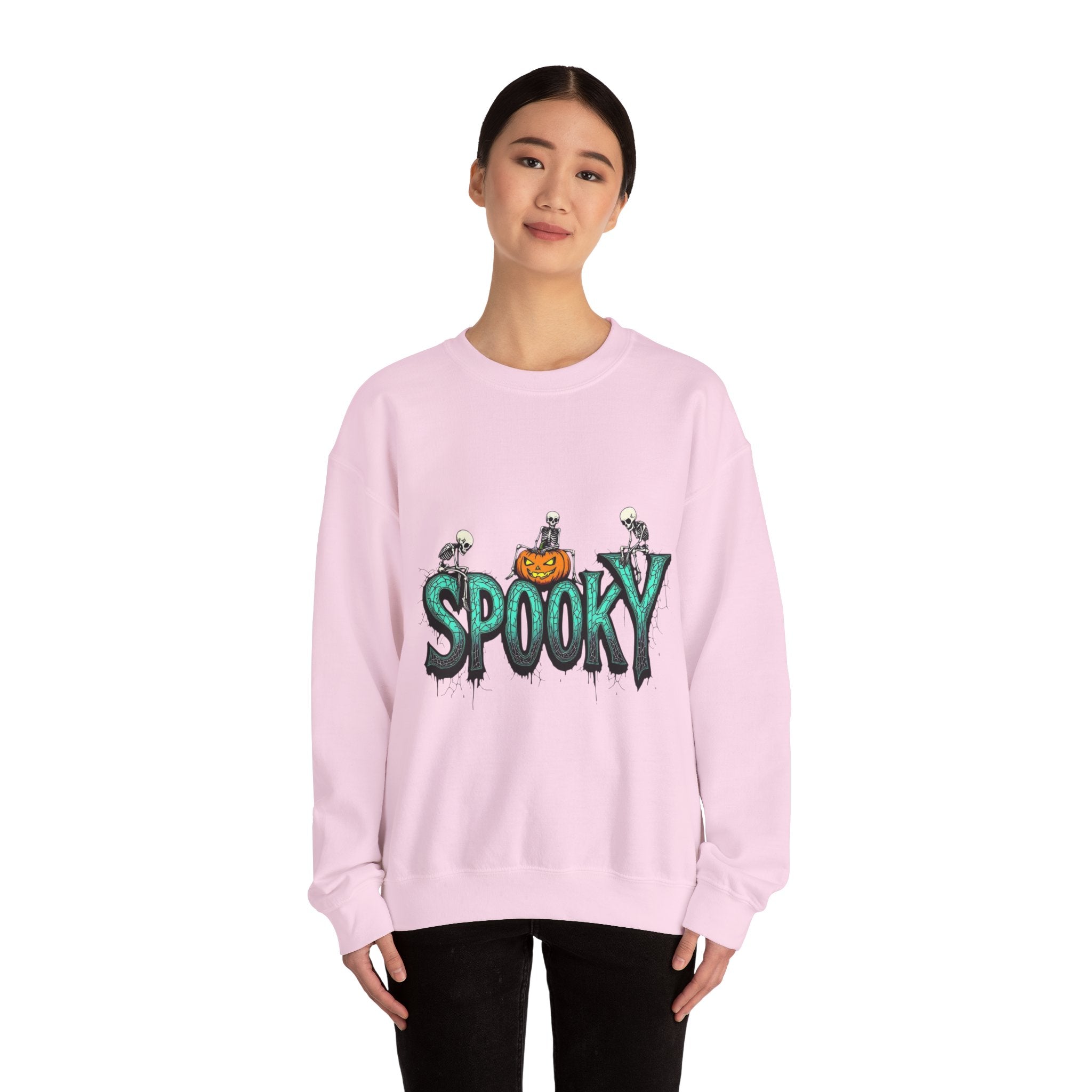 Spooky halloween sweatshirt unisex cozy crewneck fall scary ghost skeleton top