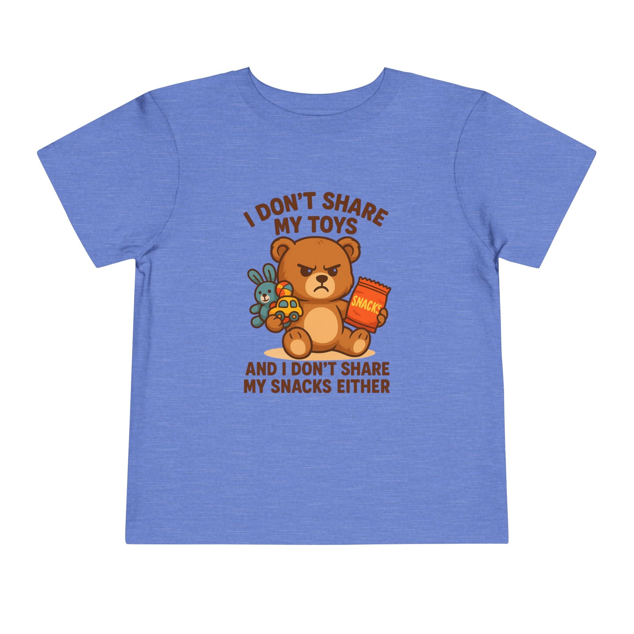 Playful Toddler Tee: I Don't Share My Toys and Snacks, Kids Graphic T-Shirt, Gift for Toddlers, Fun Casual Wear, Birthday Party Outfit