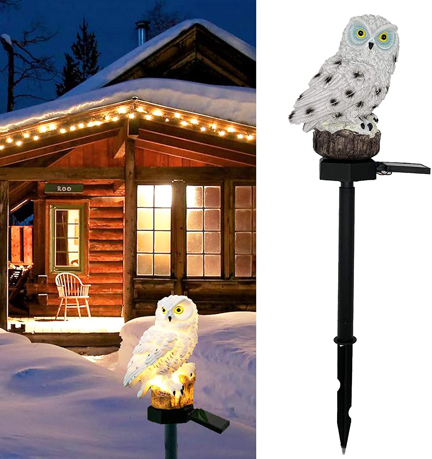 Owl Solar Lights for Halloween Decoration Outdoor Waterproof Stake