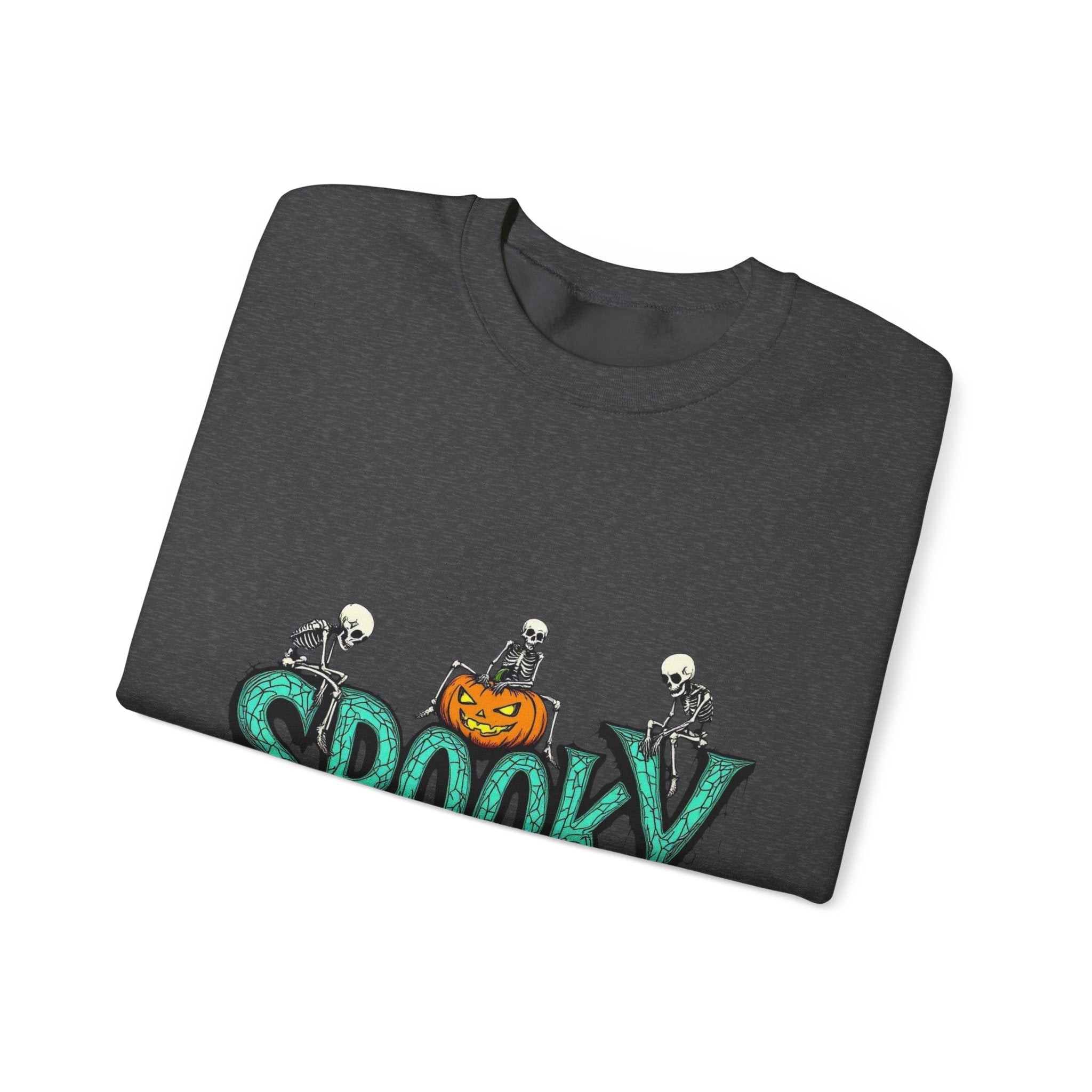 Spooky halloween sweatshirt unisex cozy crewneck fall scary ghost skeleton top