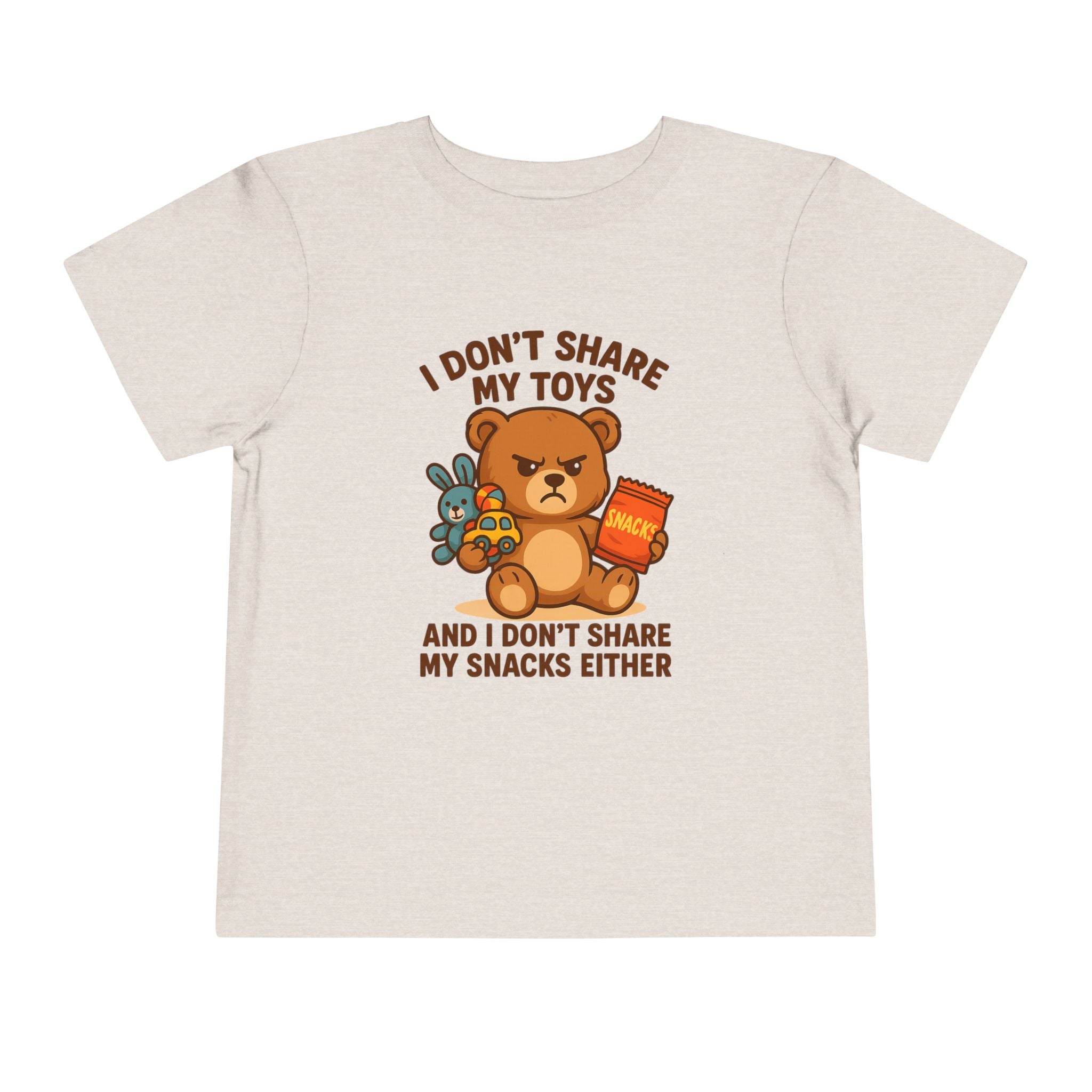 Playful Toddler Tee: I Don't Share My Toys and Snacks, Kids Graphic T-Shirt, Gift for Toddlers, Fun Casual Wear, Birthday Party Outfit