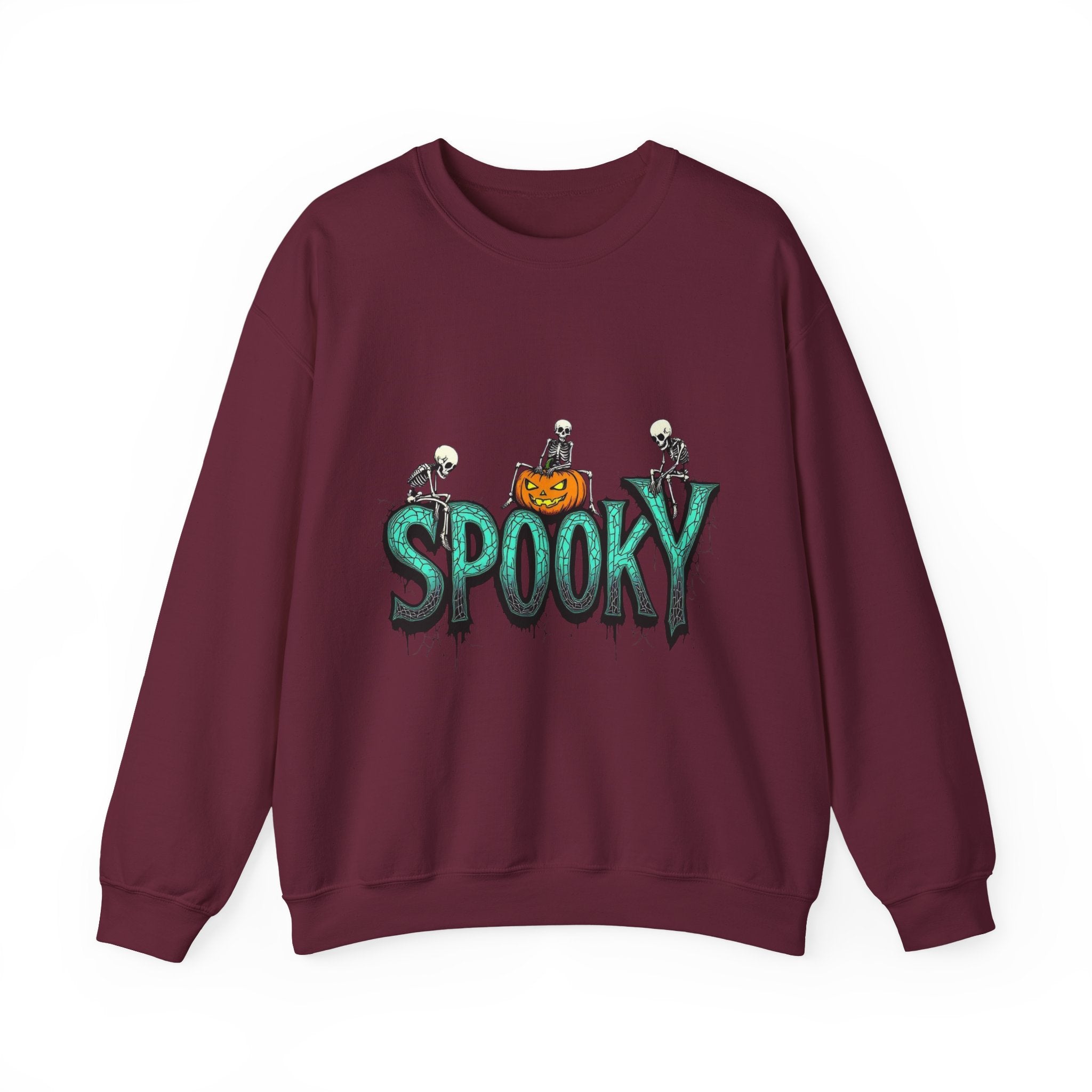 Spooky halloween sweatshirt unisex cozy crewneck fall scary ghost skeleton top