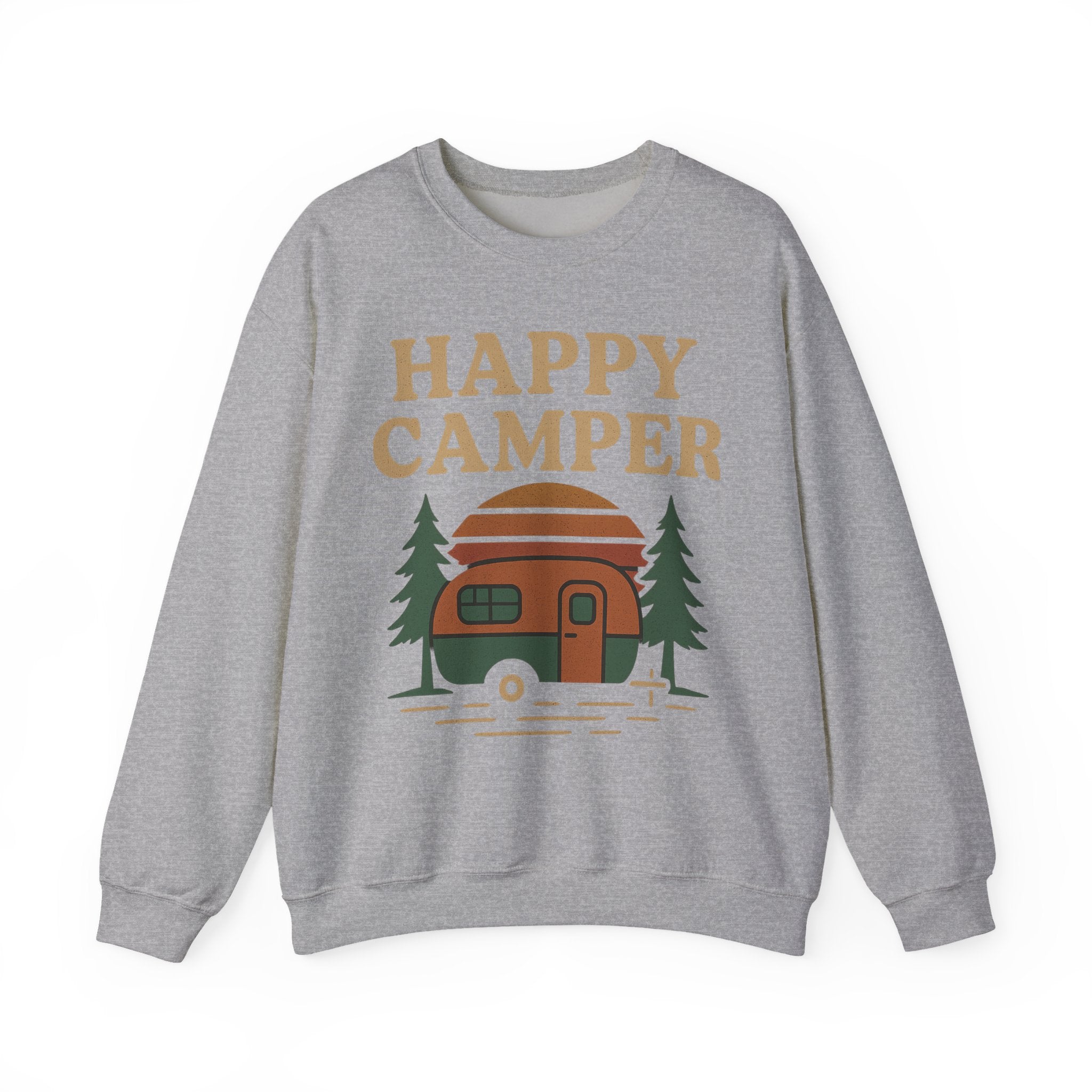 Gift For Campers Happy Camper Sweatshirt, Cozy Outdoor Crewneck, Perfect Gift for Campers, Adventure Apparel, Camping Lovers' Sweatshirt