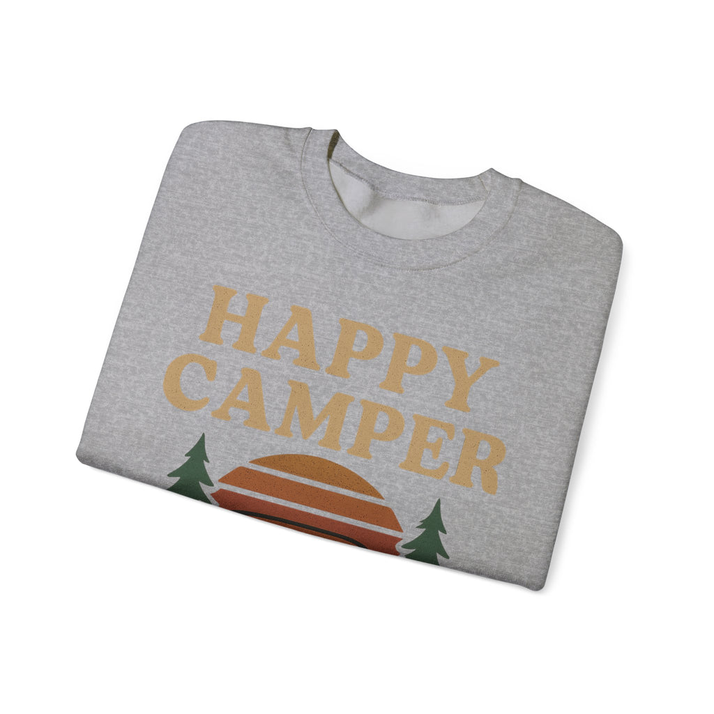Gift For Campers Happy Camper Sweatshirt, Cozy Outdoor Crewneck, Perfect Gift for Campers, Adventure Apparel, Camping Lovers' Sweatshirt