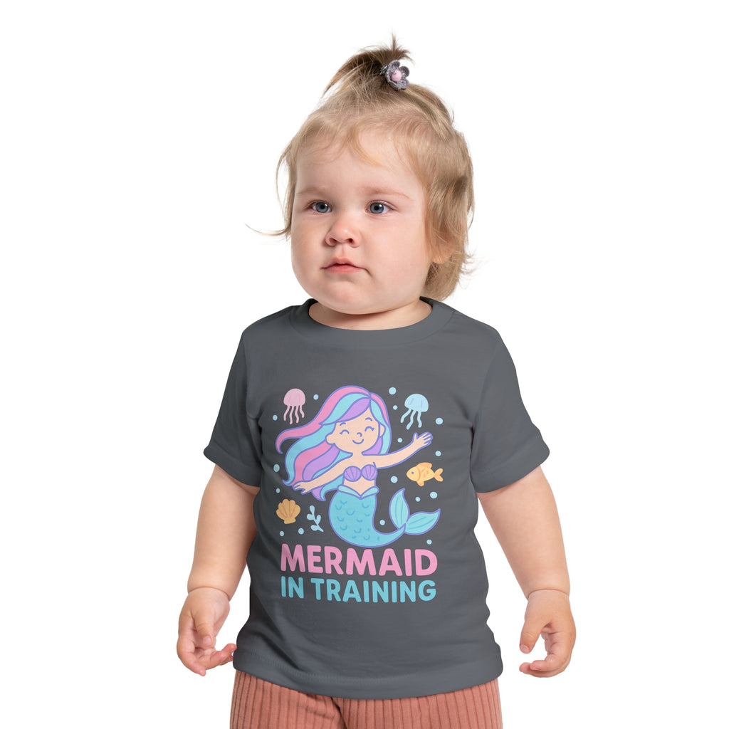 Cute Mermaid Baby T-Shirt, Toddler Tee, Summer Outfit, Birthday Gift, Baby Shower Gift, Kids Clothing, Cute T-Shirt, Gift For Kids