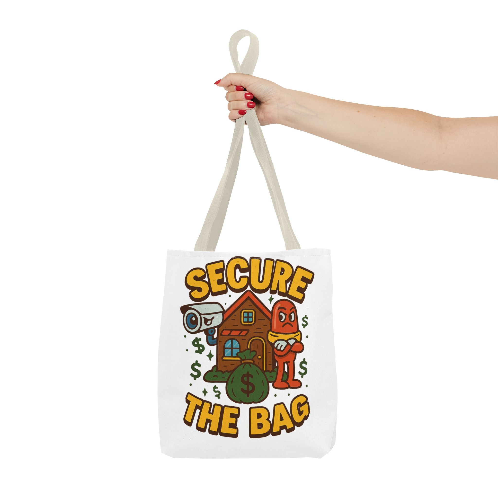 Secure the Bag Tote Bag - Fun & Quirky AOP Design, Perfect for Shopping, Beach Days, Gym, Gift for Friends, Trendy Accessory