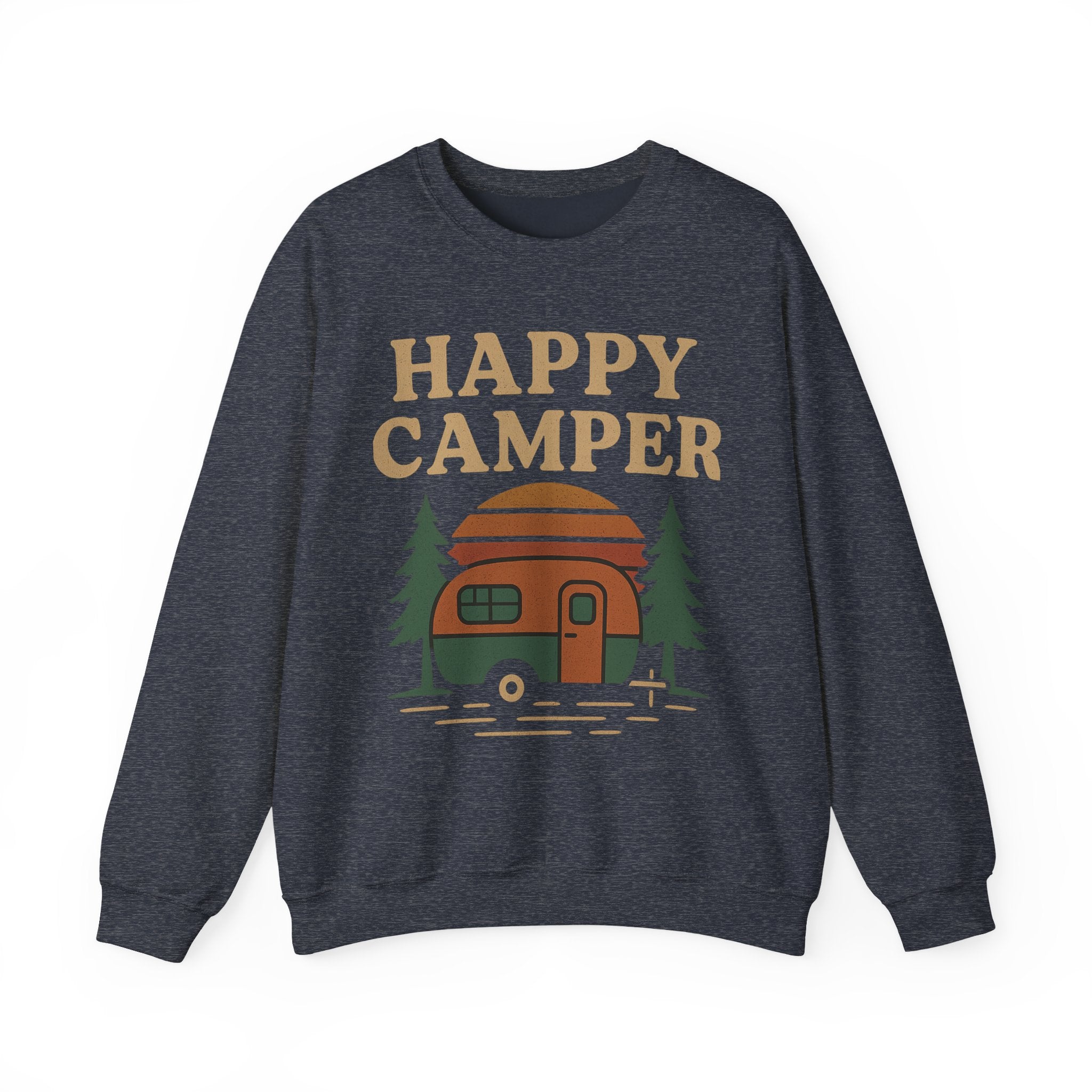 Gift For Campers Happy Camper Sweatshirt, Cozy Outdoor Crewneck, Perfect Gift for Campers, Adventure Apparel, Camping Lovers' Sweatshirt