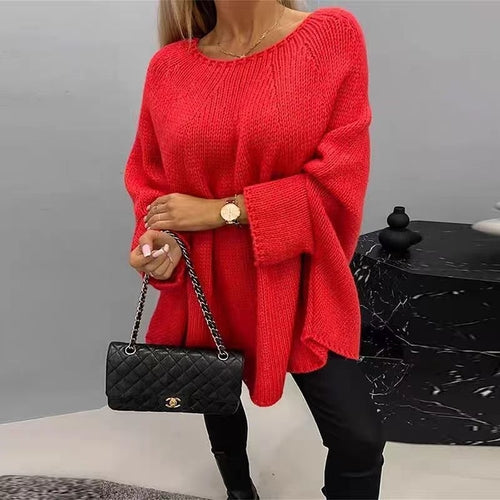 Winter Loose Batwing Sleeve Pullover Sweater Fashion Oversized Knitted